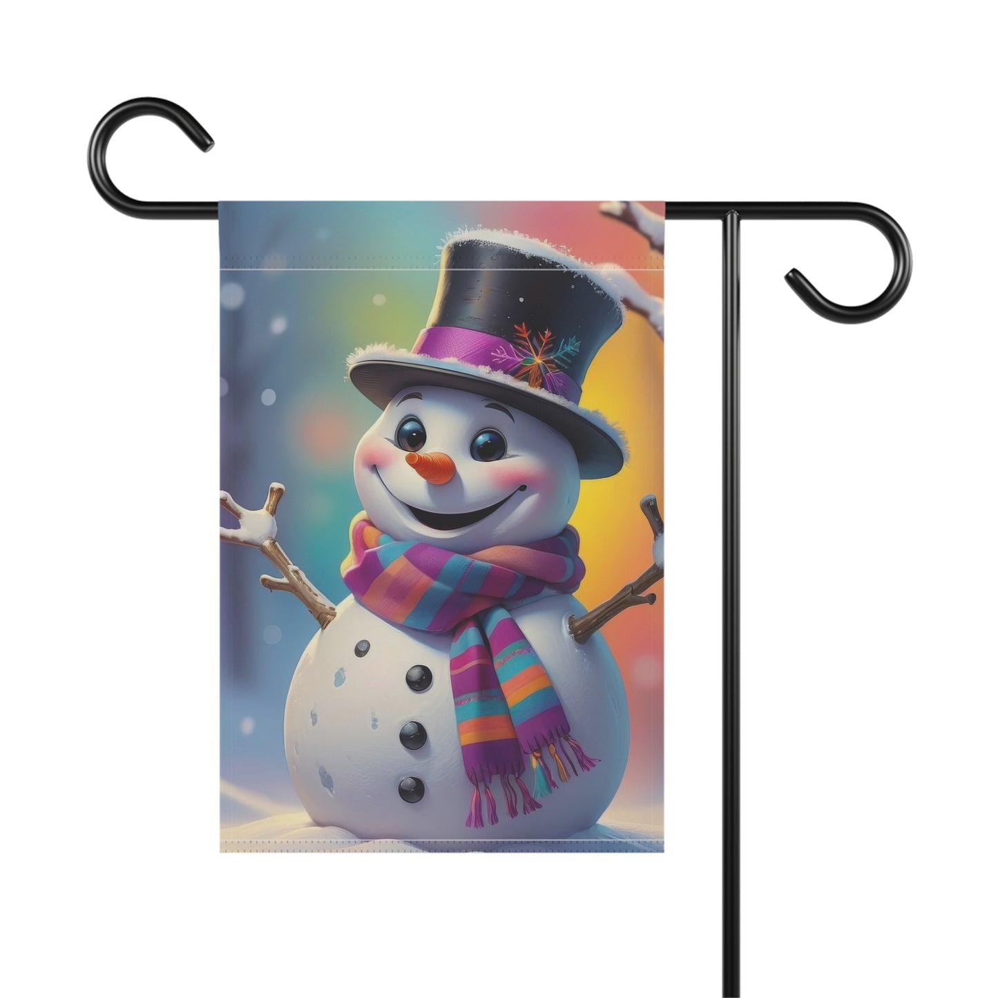 Vibrant & Cheerful Snowman Garden Flag