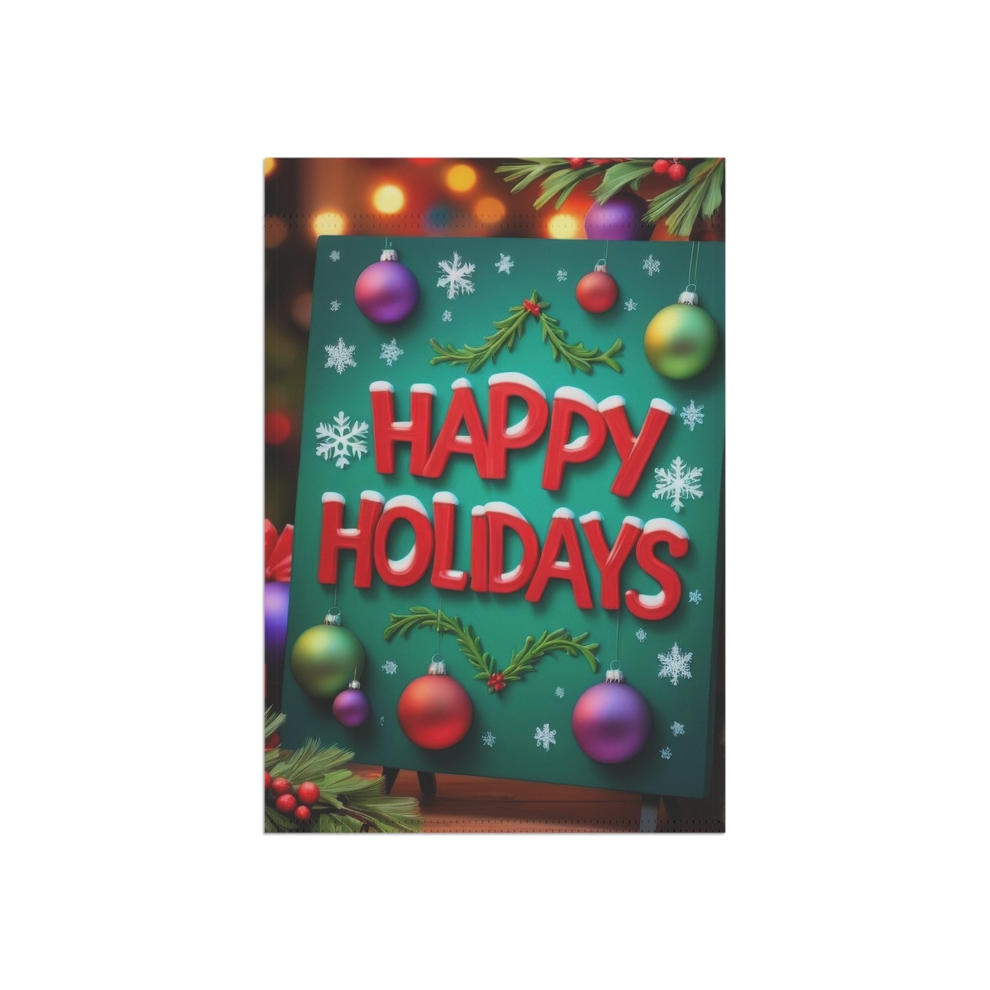 "Happy Holidays" Festive Sign Garden Flag