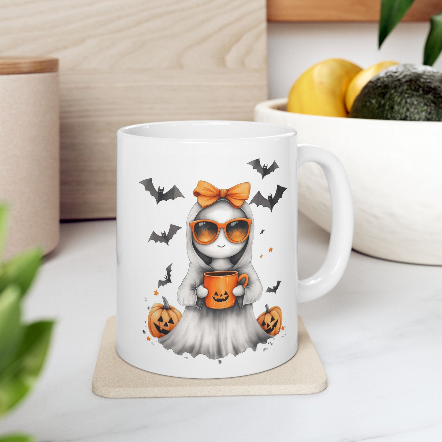 Fun Halloween Ghost & Jack-O'-Lantern Mug