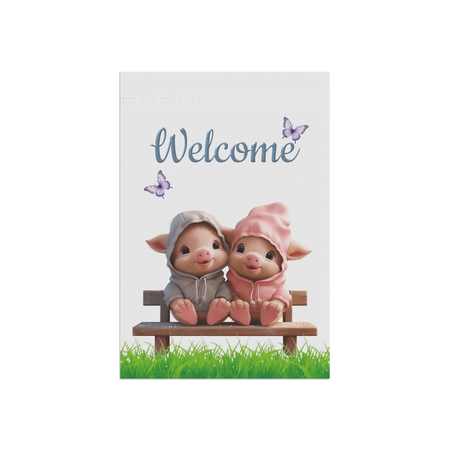 Sweet Little Piglets Welcome Garden Flag