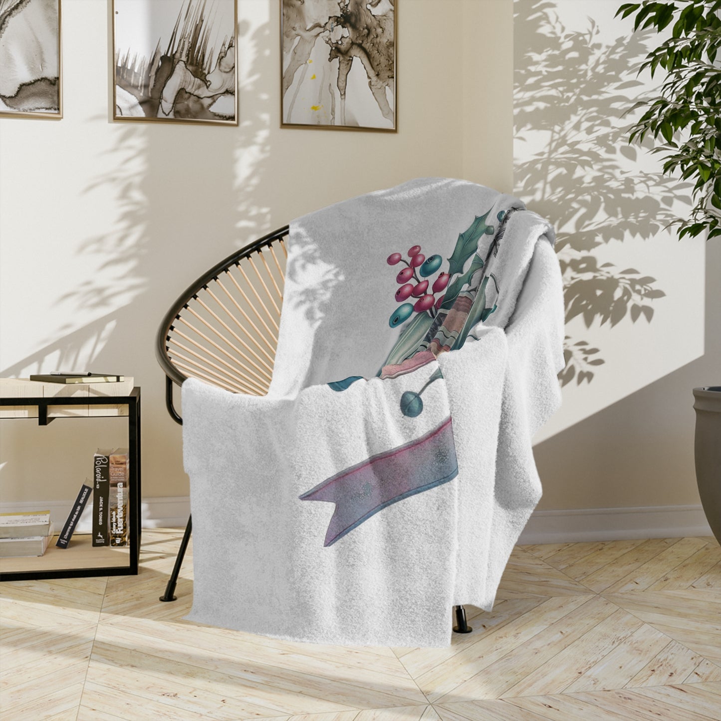 Holiday Lantern Velveteen Plush Blanket