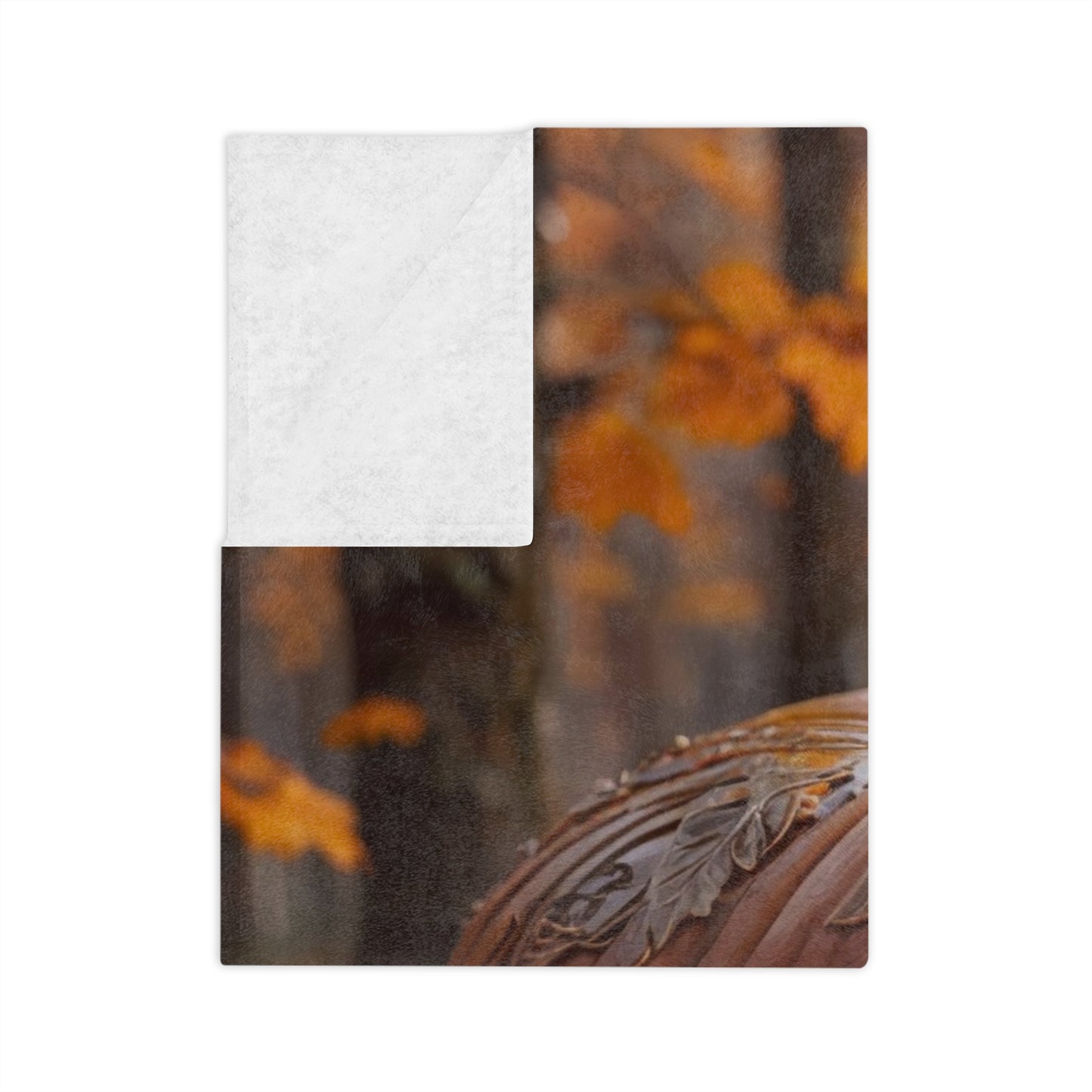 Ornate Spooky Jack-o'-Lantern Halloween Plush Blanket
