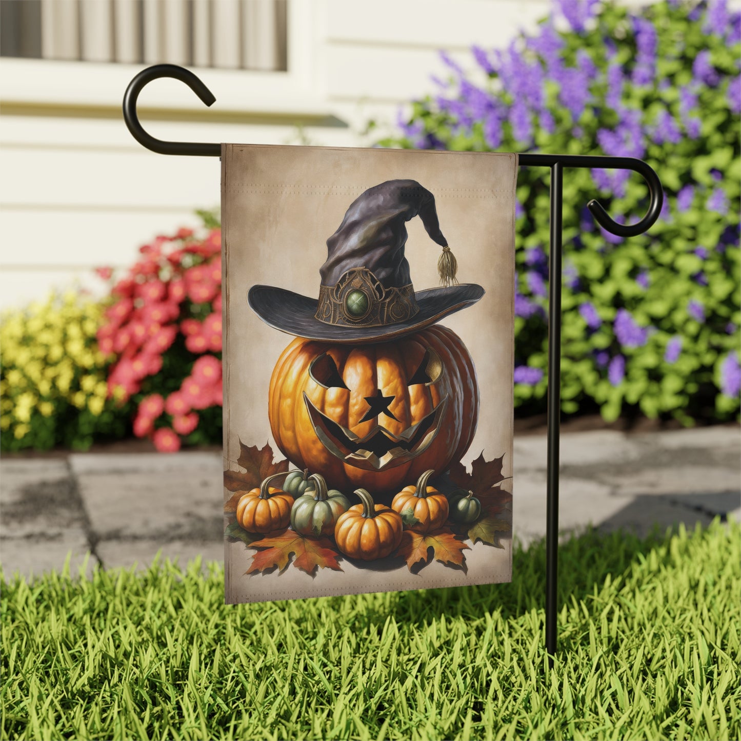 Creepy  Rustic Jack-O-Lantern Halloween Garden Flag/ House Banner