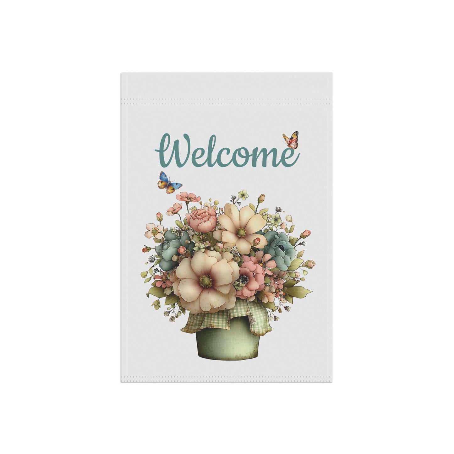 Welcome Wildflower Pot Garden Flag