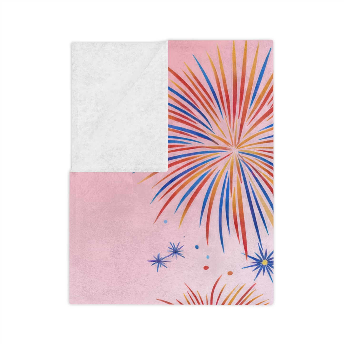 Patriotic Raccoon Fireworks Velveteen Plush Blanket