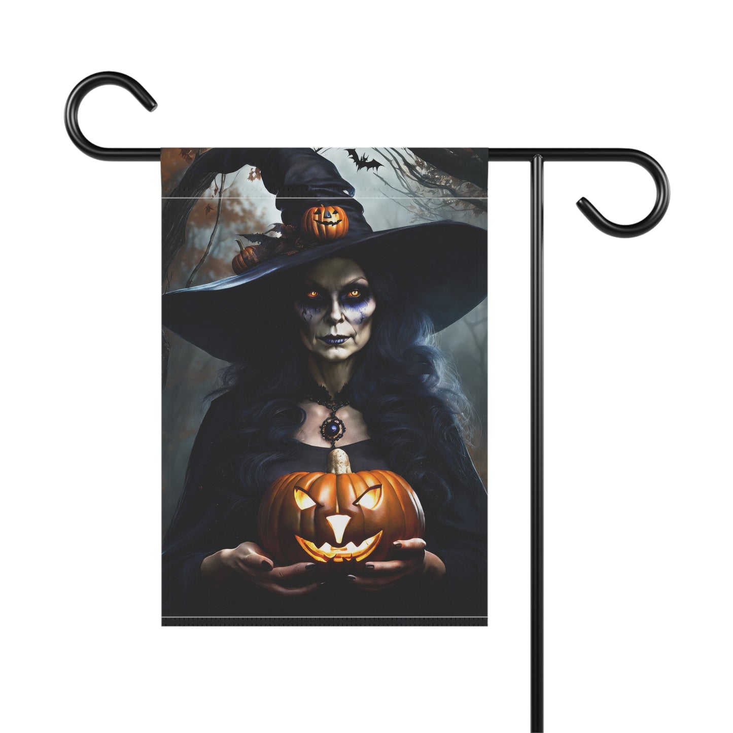 Gothic Witch Halloween Garden Flag