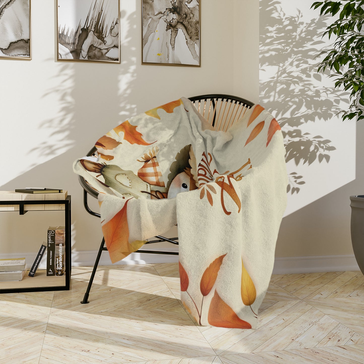 Happy Thanksgiving Scarecrow Velveteen Blanket