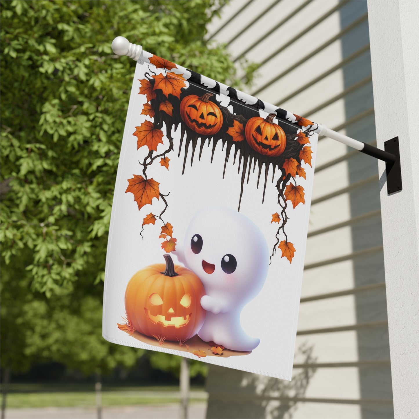 Cute Ghost Halloween Garden Flag
