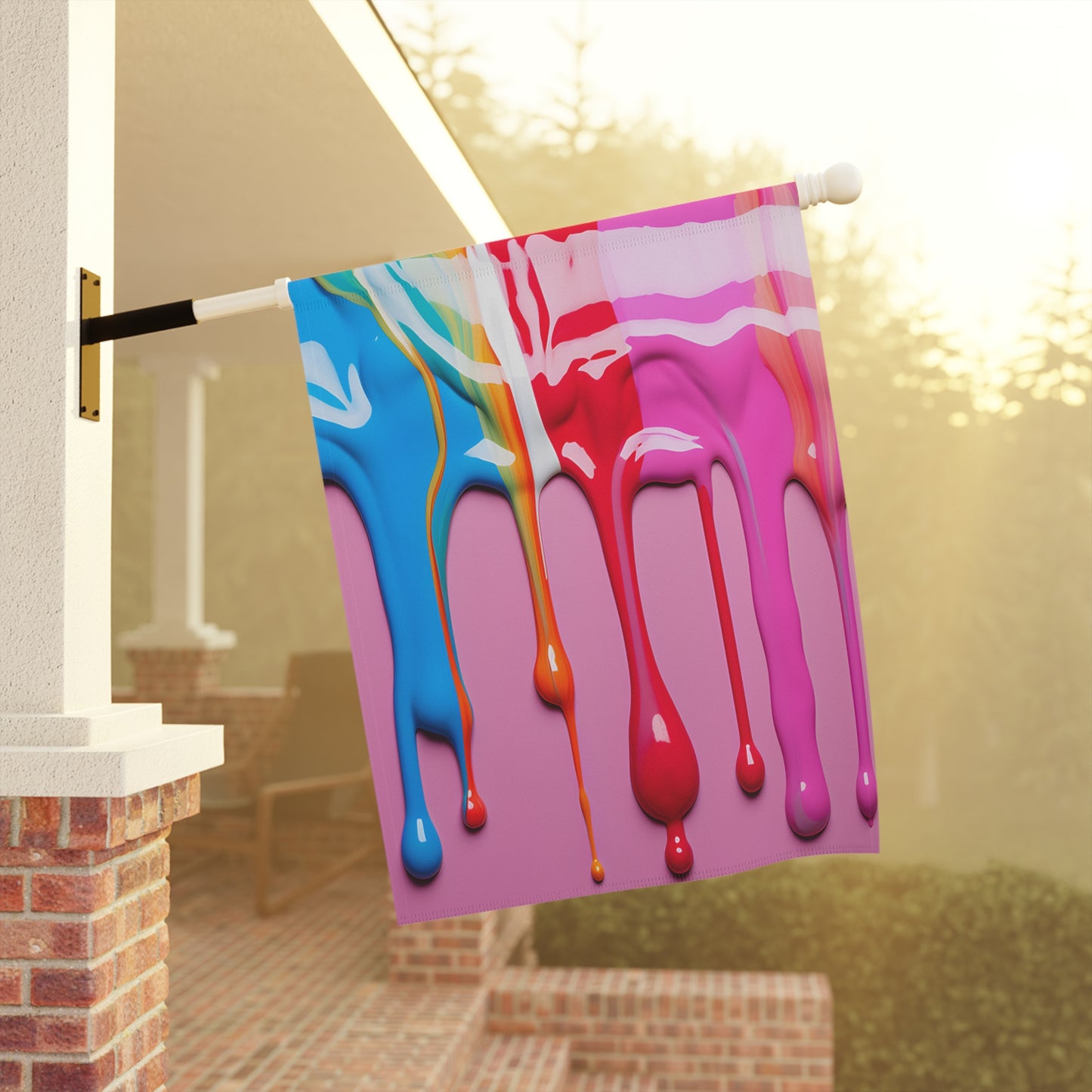 Colorful Paint Drip Garden Flag