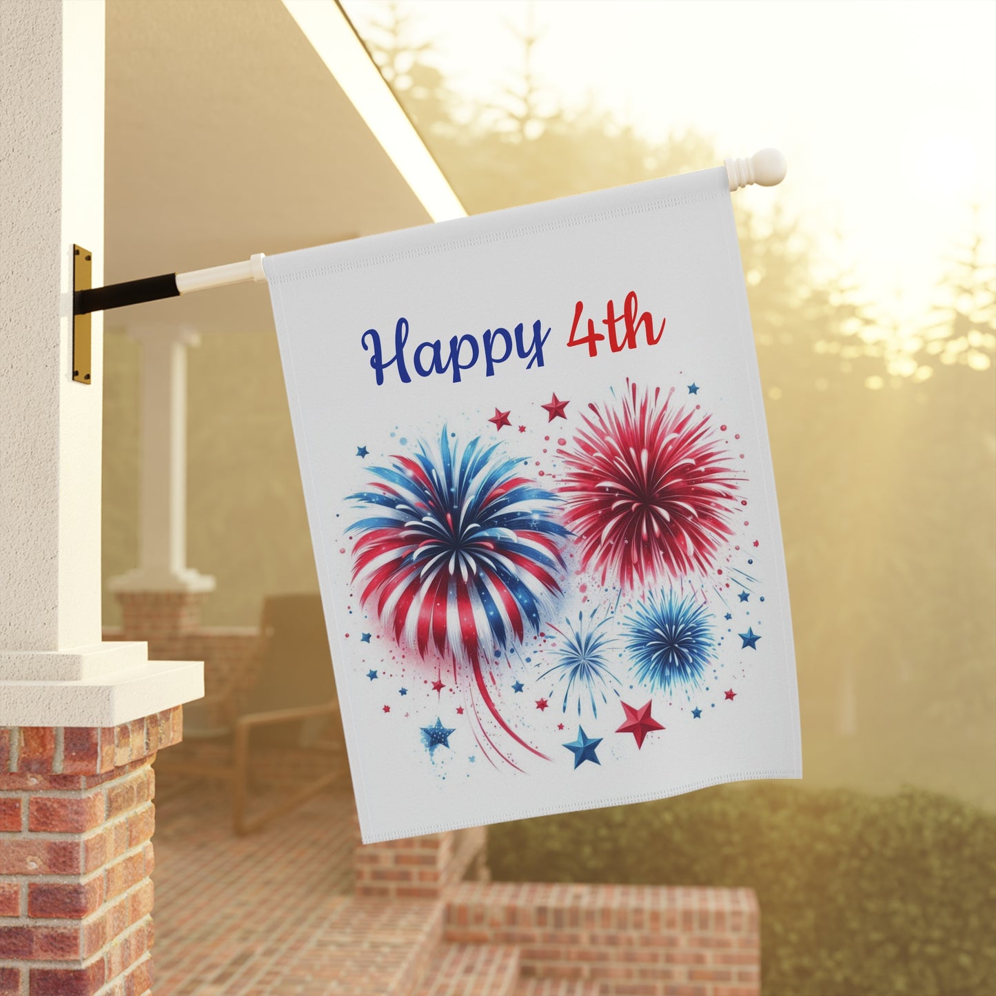 Fireworks and Stars Garden Flag
