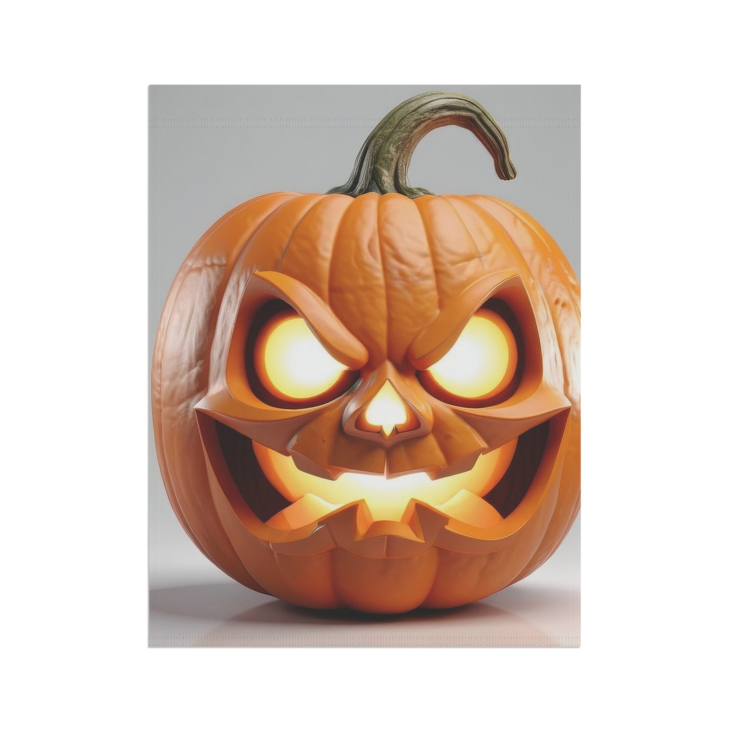 Glowing Angry Jack-O'-Lantern Garden Flag