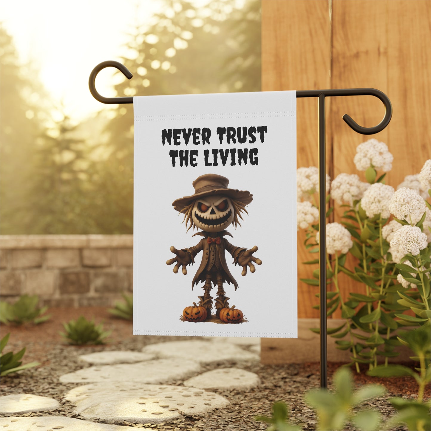 Creepy Zombie Scarecrow Garden Flag