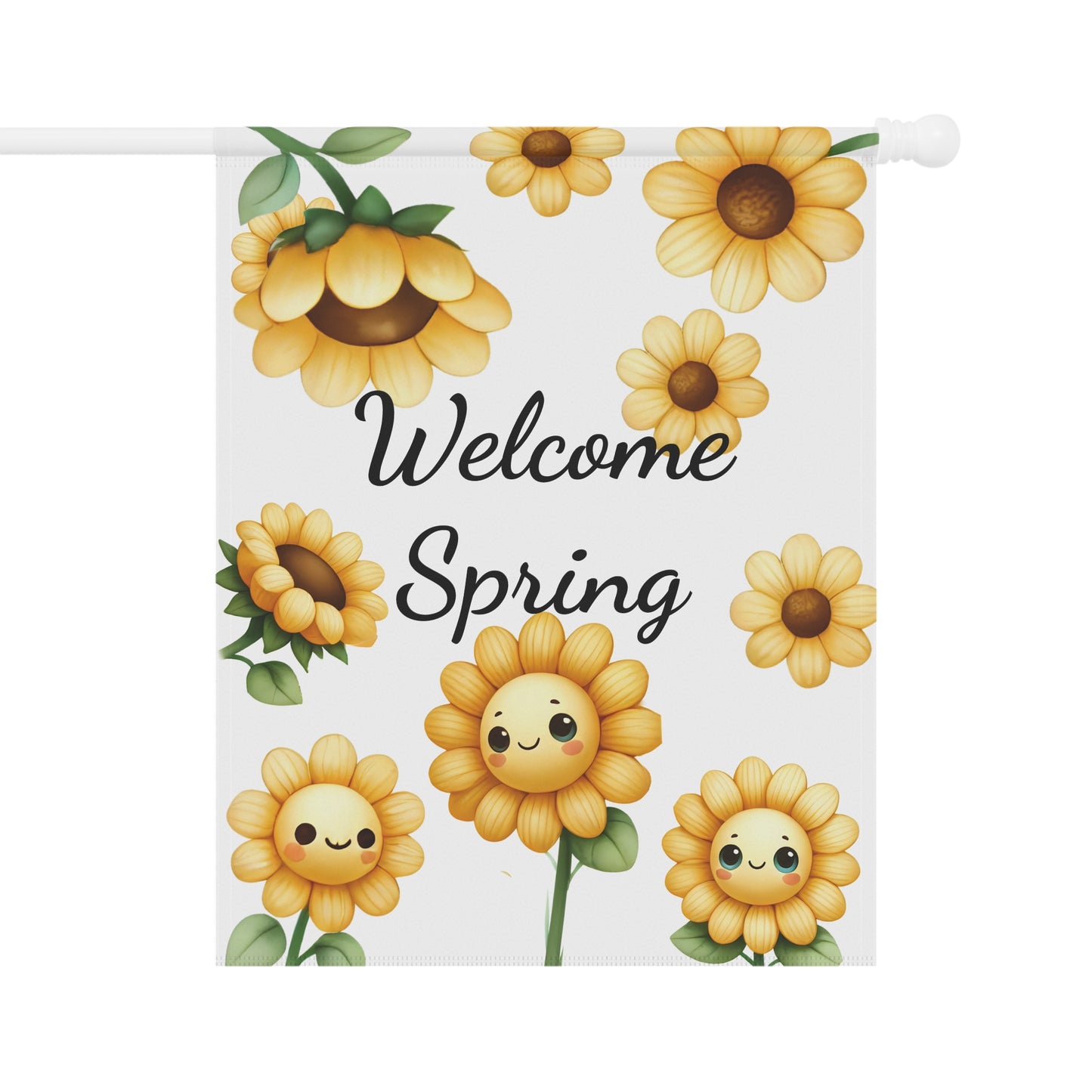 Cute Sunflower Welcome Spring Garden Flag