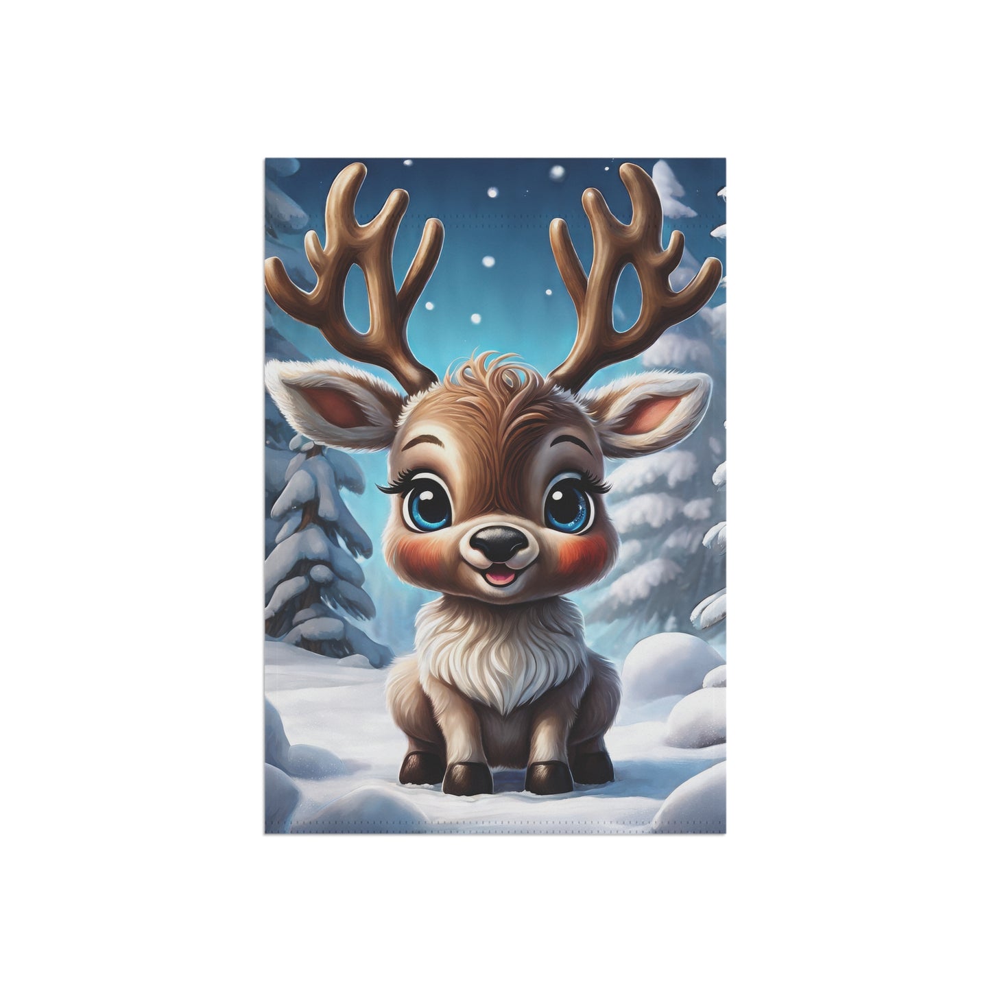 Precious Baby Reindeer Holiday Garden Flag/ House Banner