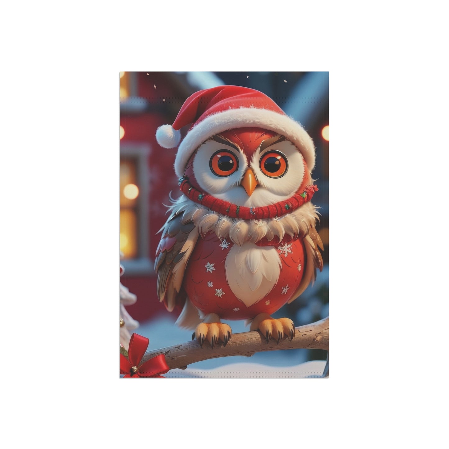 Festive Owl Holiday Garden Flag