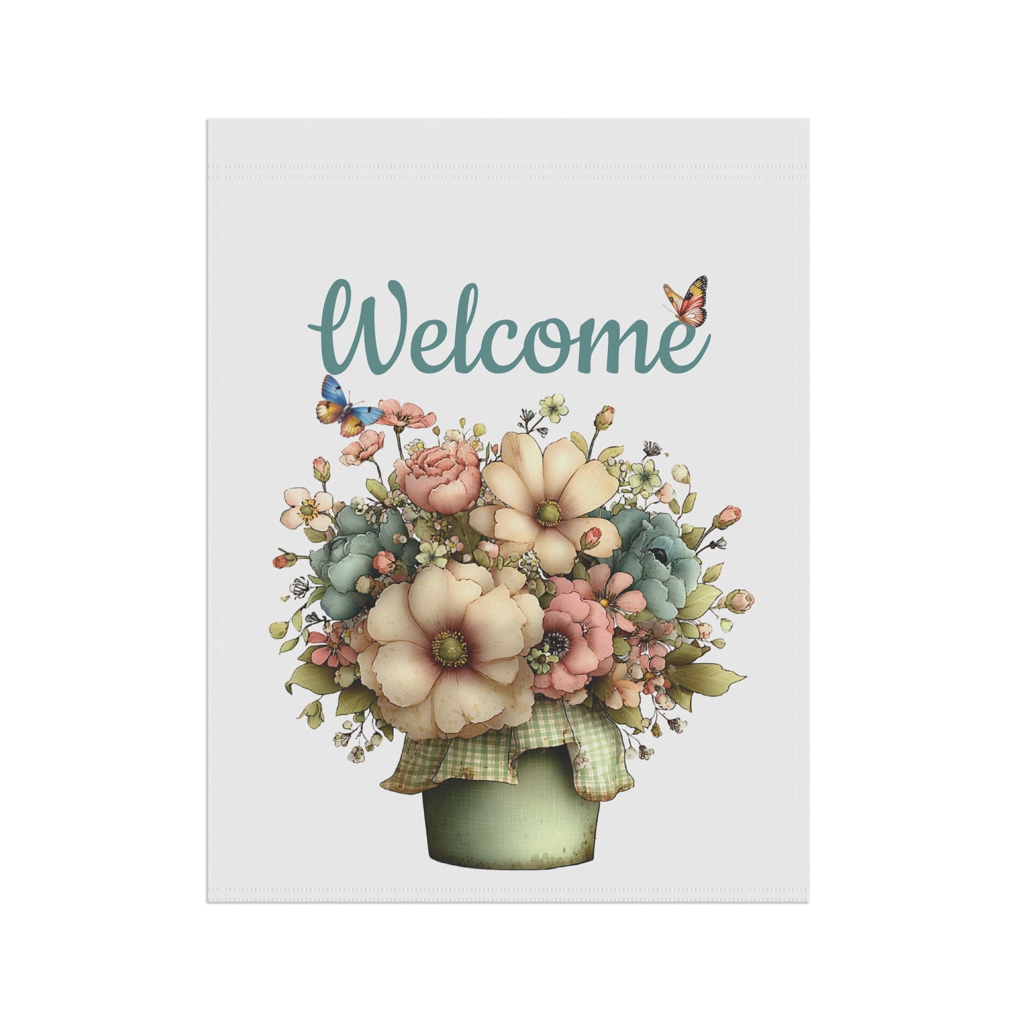 Welcome Wildflower Pot Garden Flag