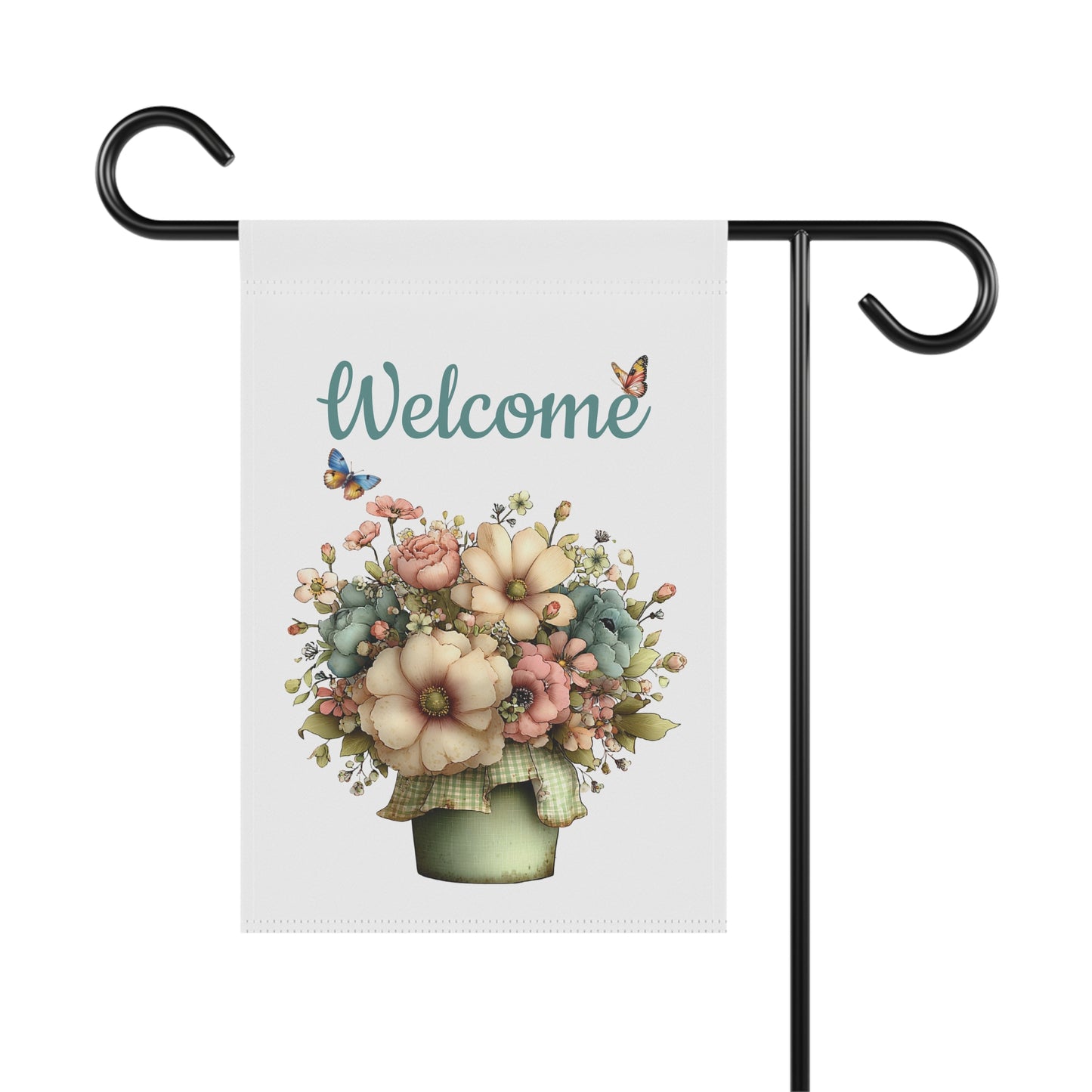 Welcome Wildflower Pot Garden Flag