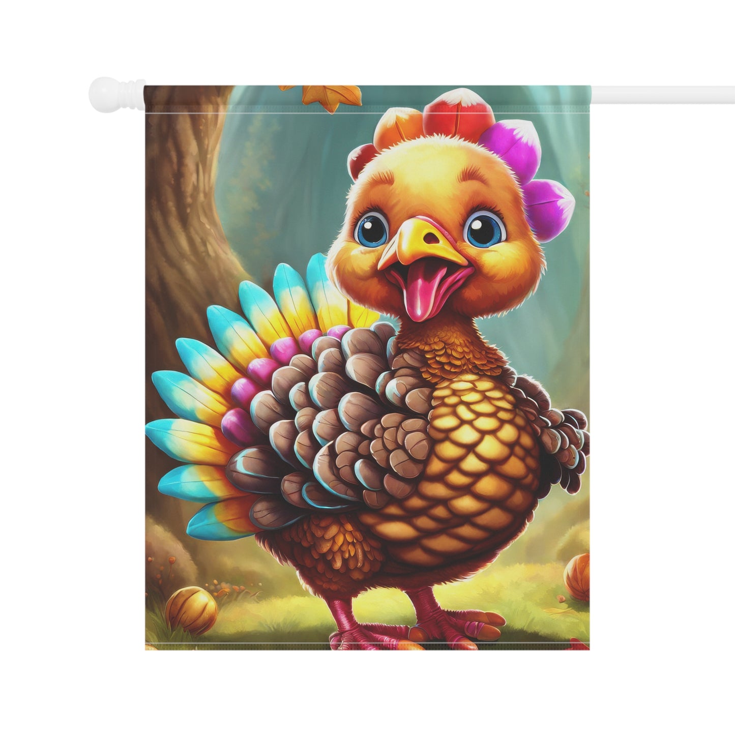Adorable Thanksgiving Turkey Garden Flag