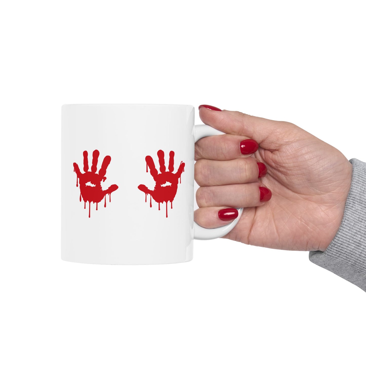 Bloody Handprints Horror Coffee Mug