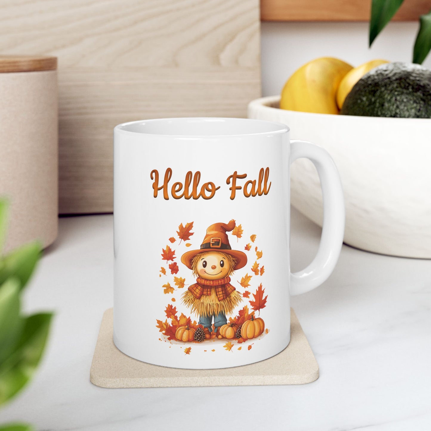Hello Fall Scarecrow Coffee Mug