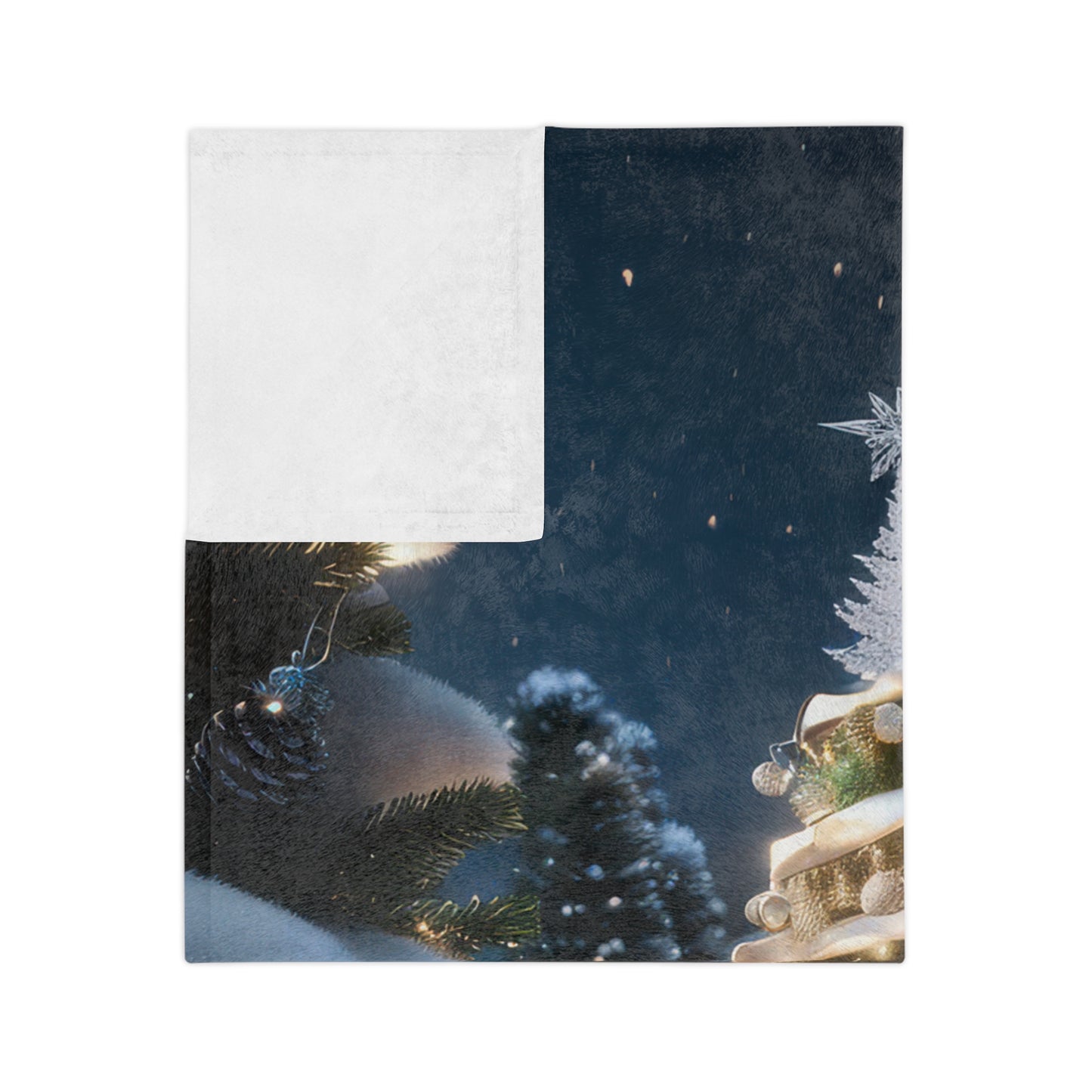 Elegant Snowy Forest Holiday Throw