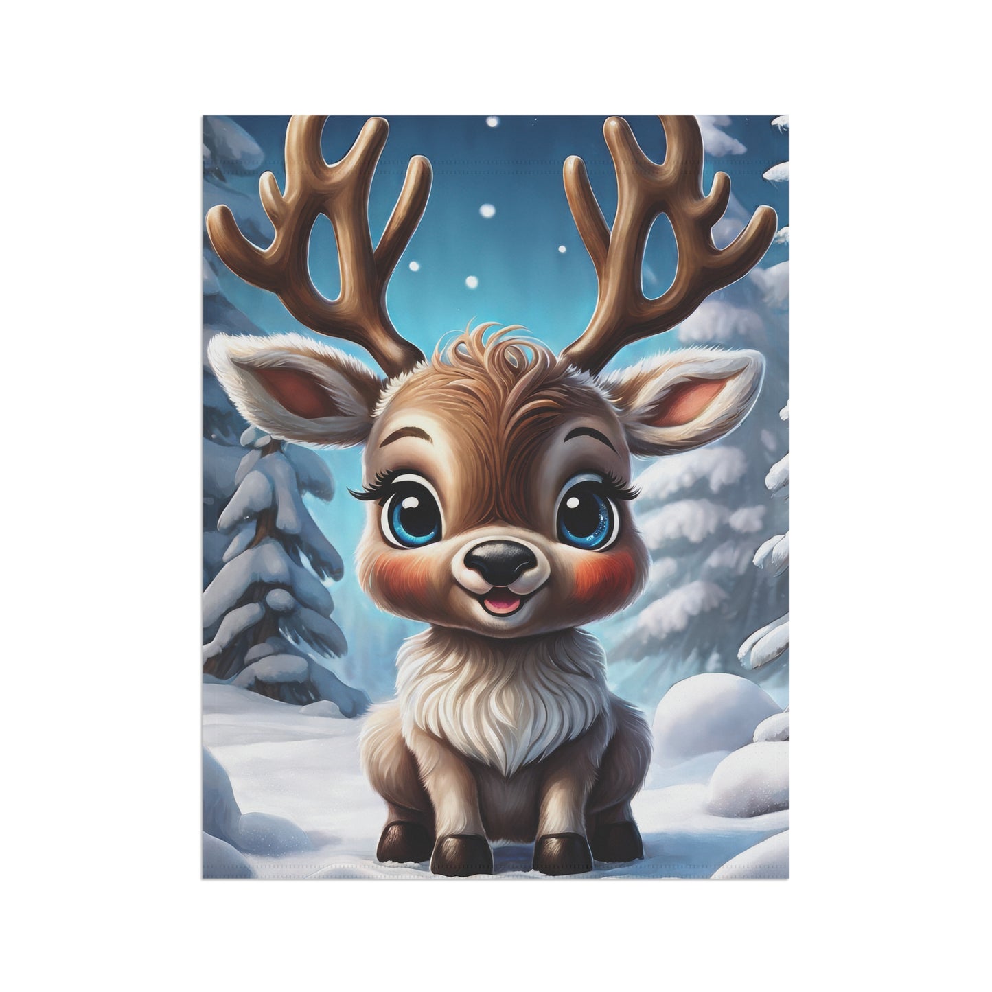 Precious Baby Reindeer Holiday Garden Flag/ House Banner