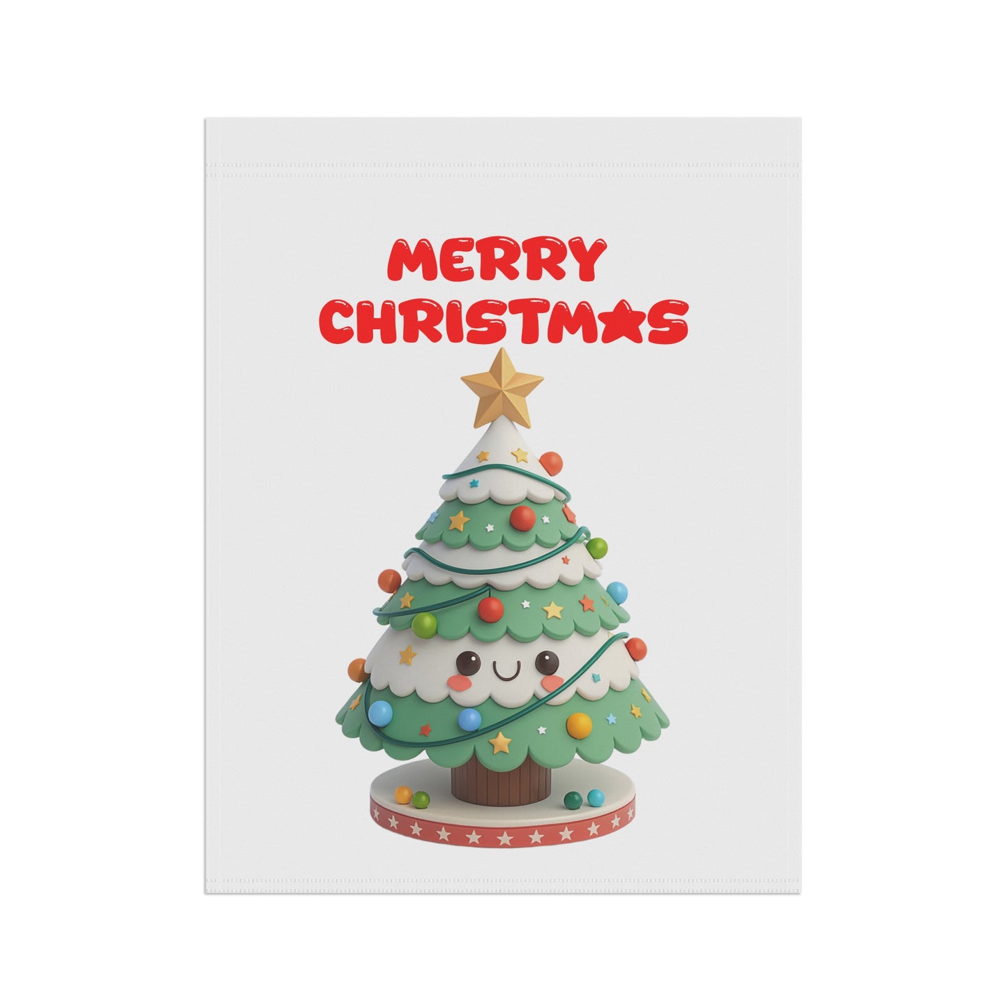 Whimsical 3D Christmas Tree Garden Flag