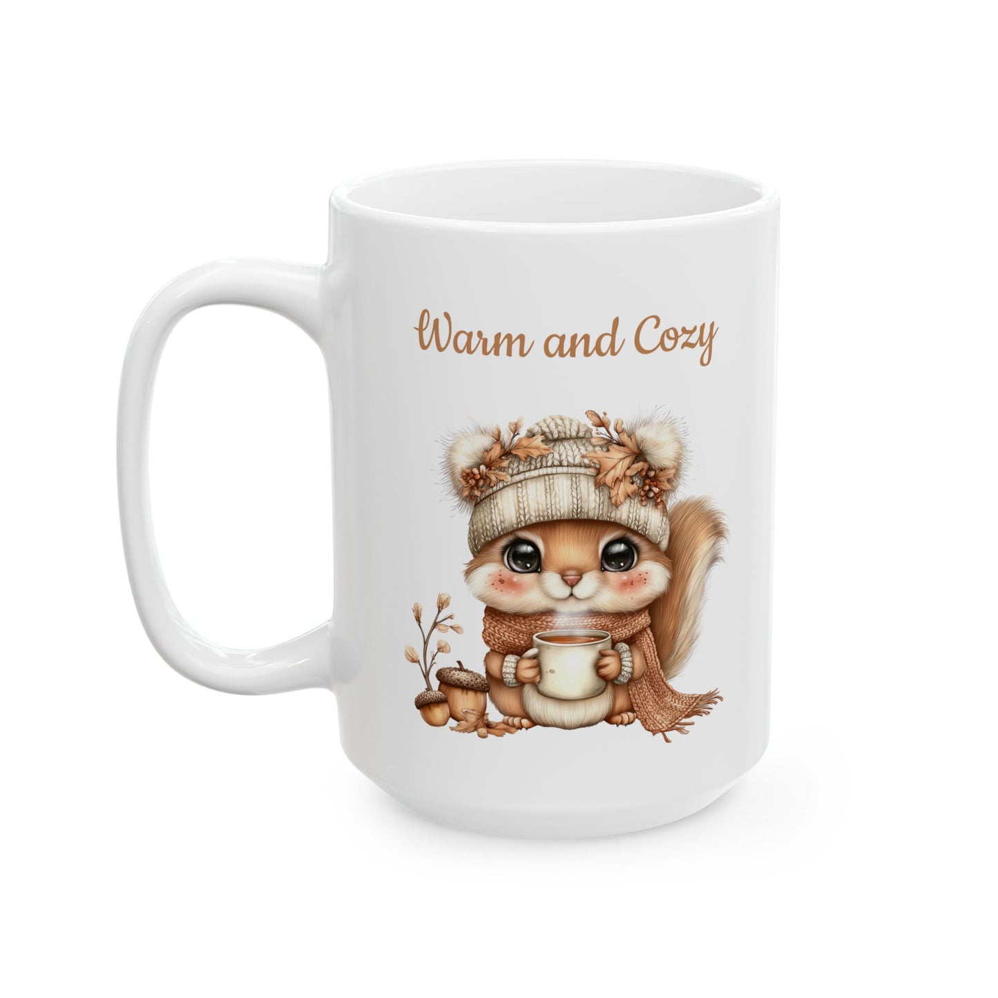 Warm and Cozy Squirrel Ceramic Coffee Mug