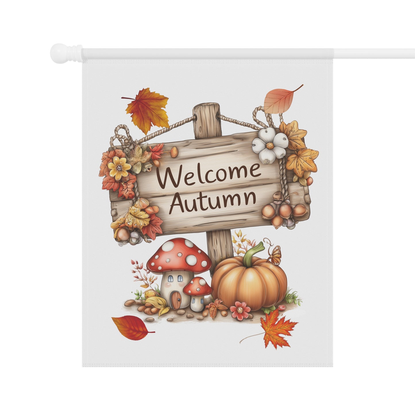 Whimsical Welcome Autumn Garden Flag