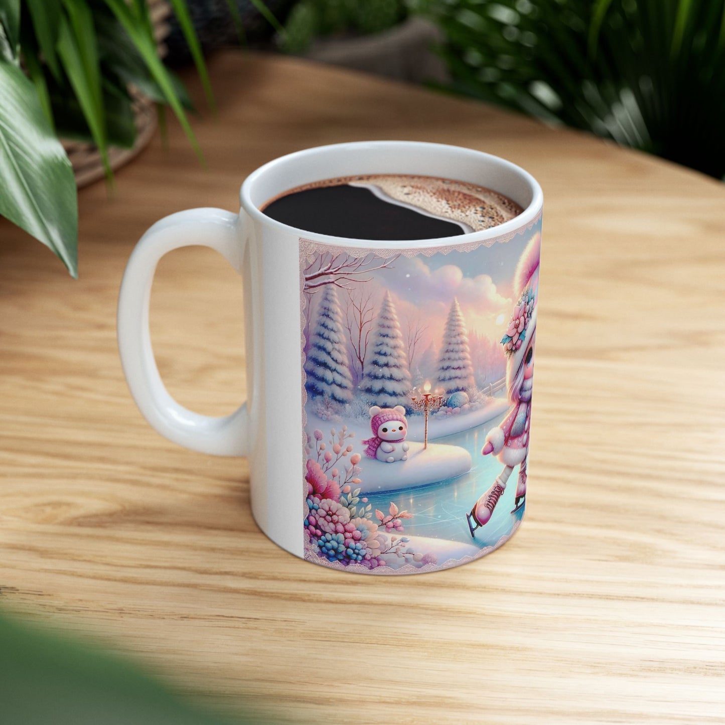 Precious Girl and Snowman Coffee Mug