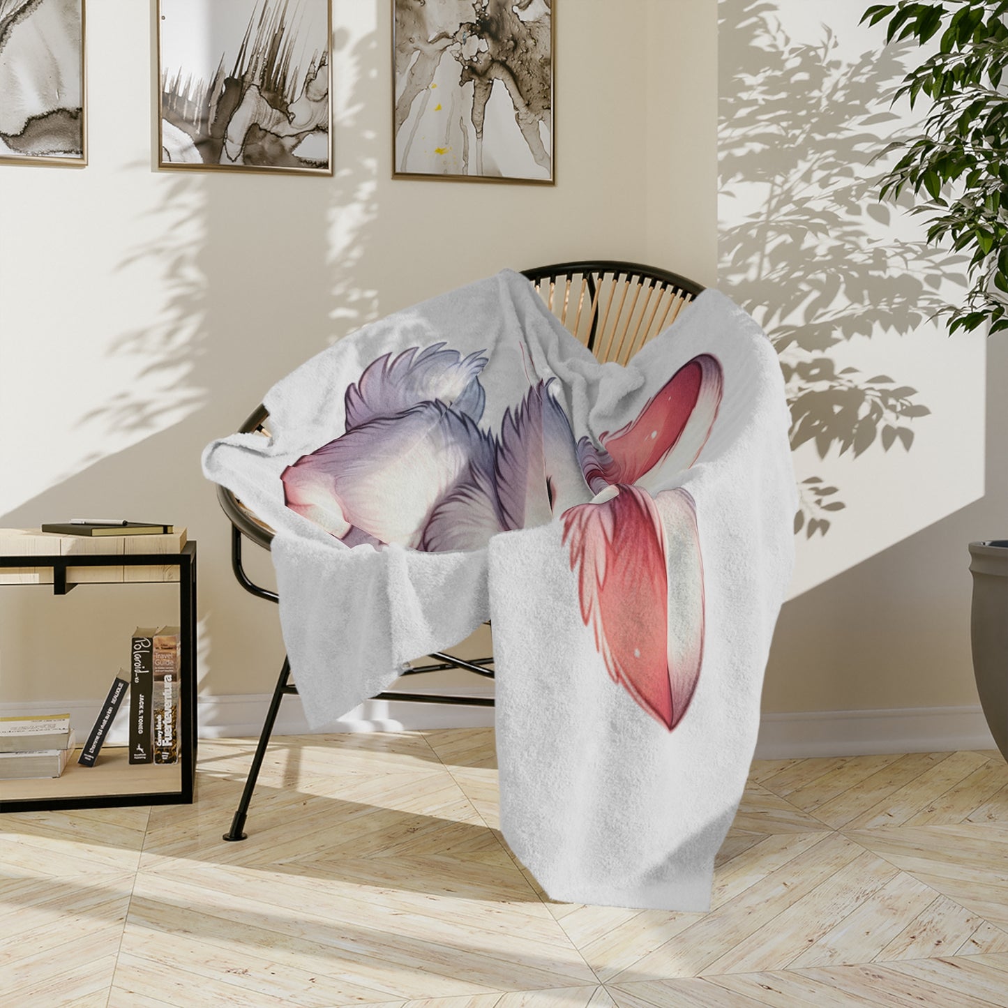 Adorable Big-Eyed Bunny Velveteen Blanket