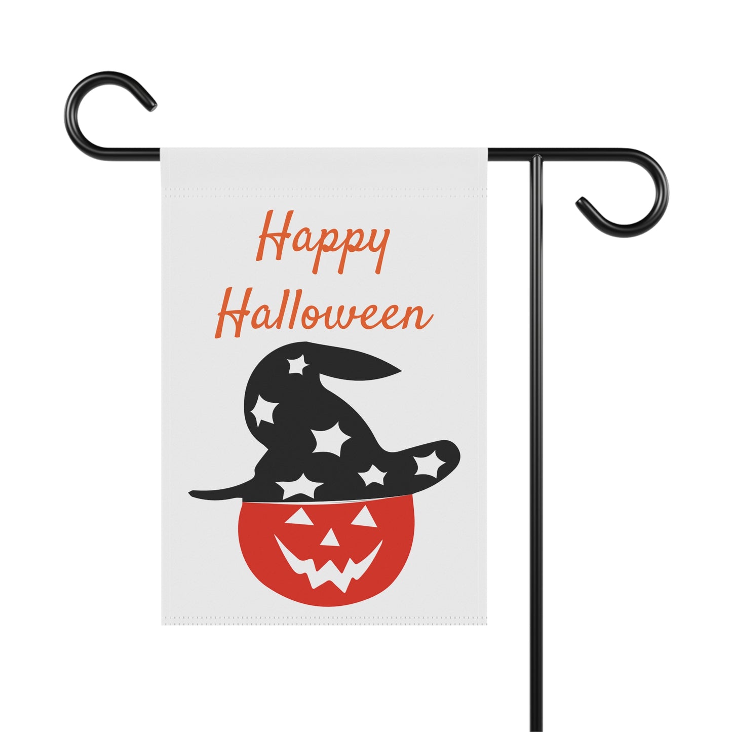 Happy Halloween Witch Hat & Pumpkin Garden Flag