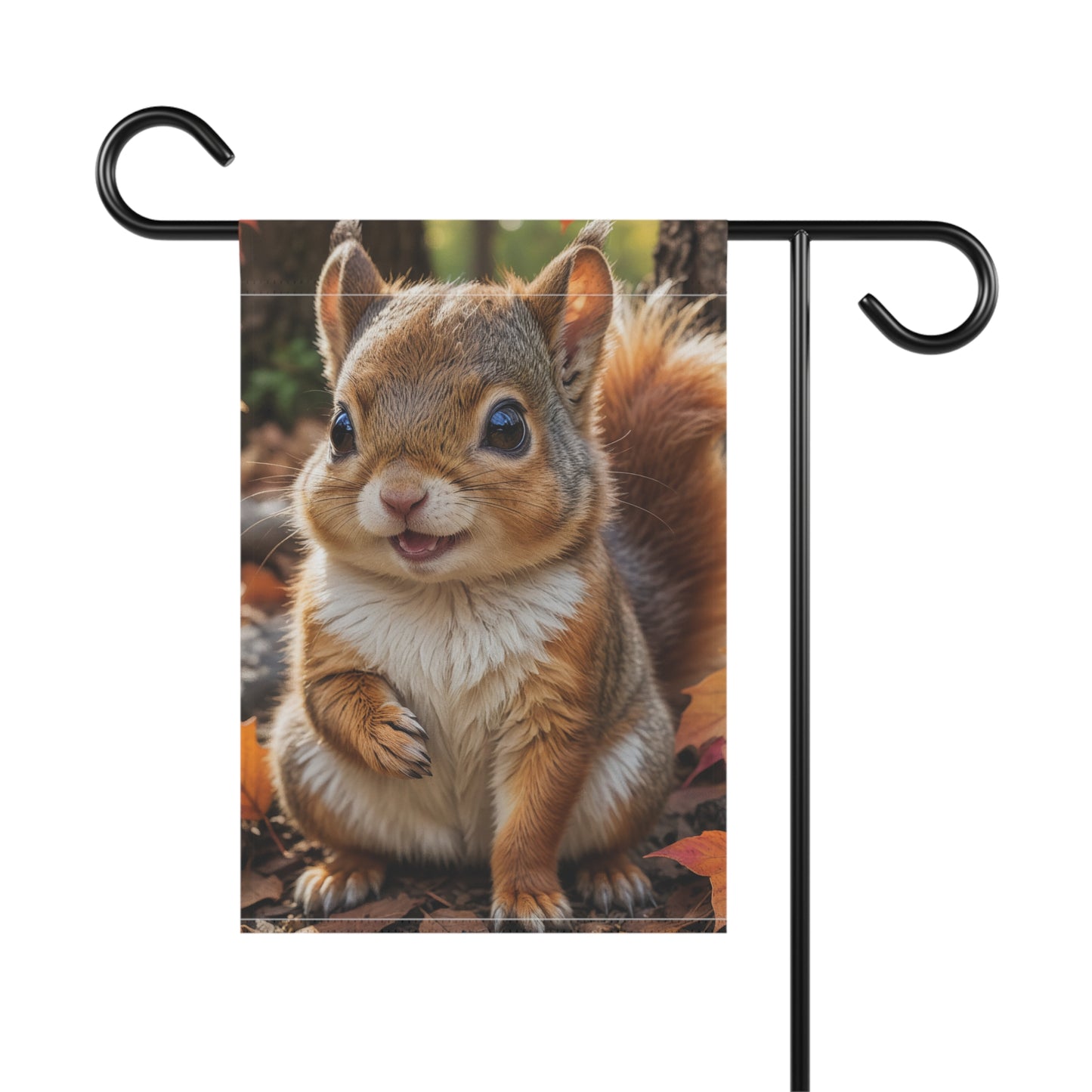 Smiling Squirrel Autumn Garden Flag