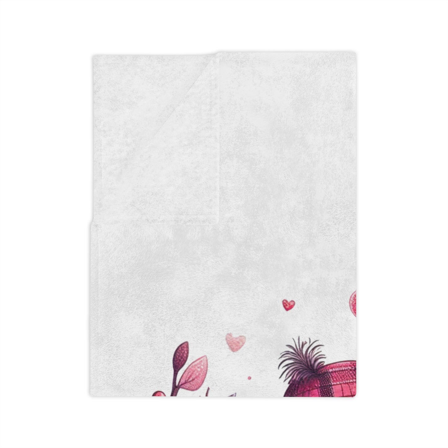 Owl Valentine's Day Velveteen Blanket