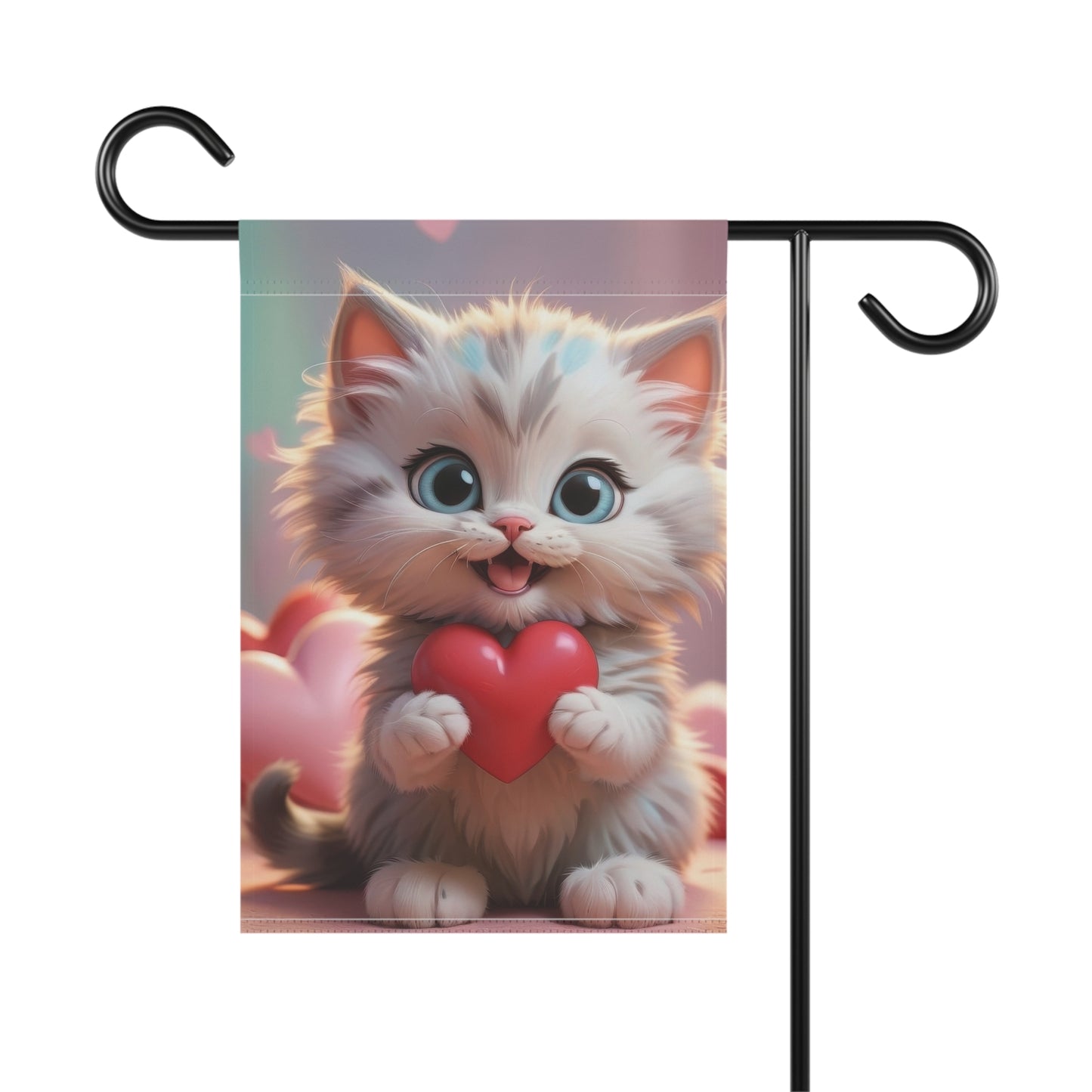 Cute Valentine Kitten Garden Flag