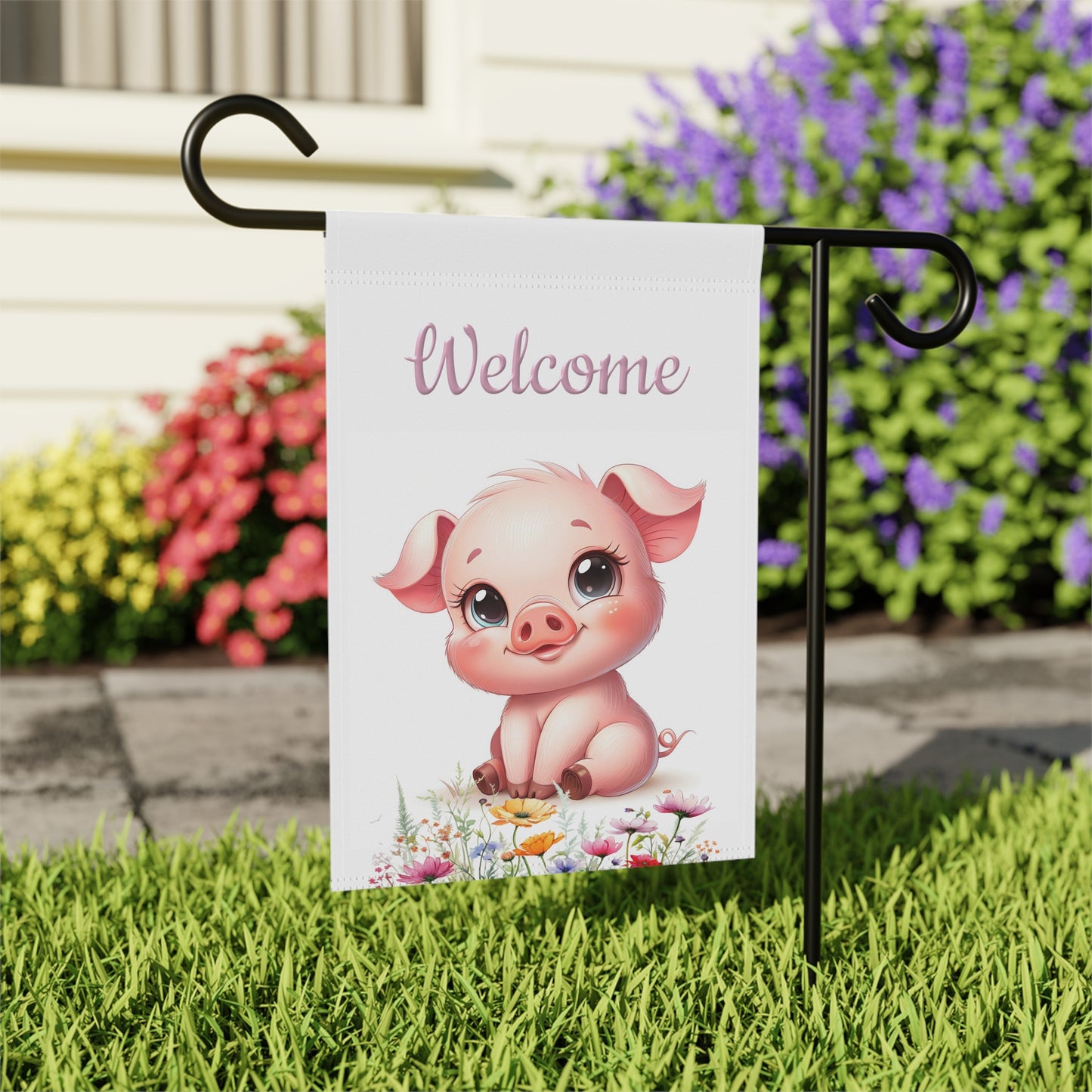 Adorable Little Pig Garden Flag