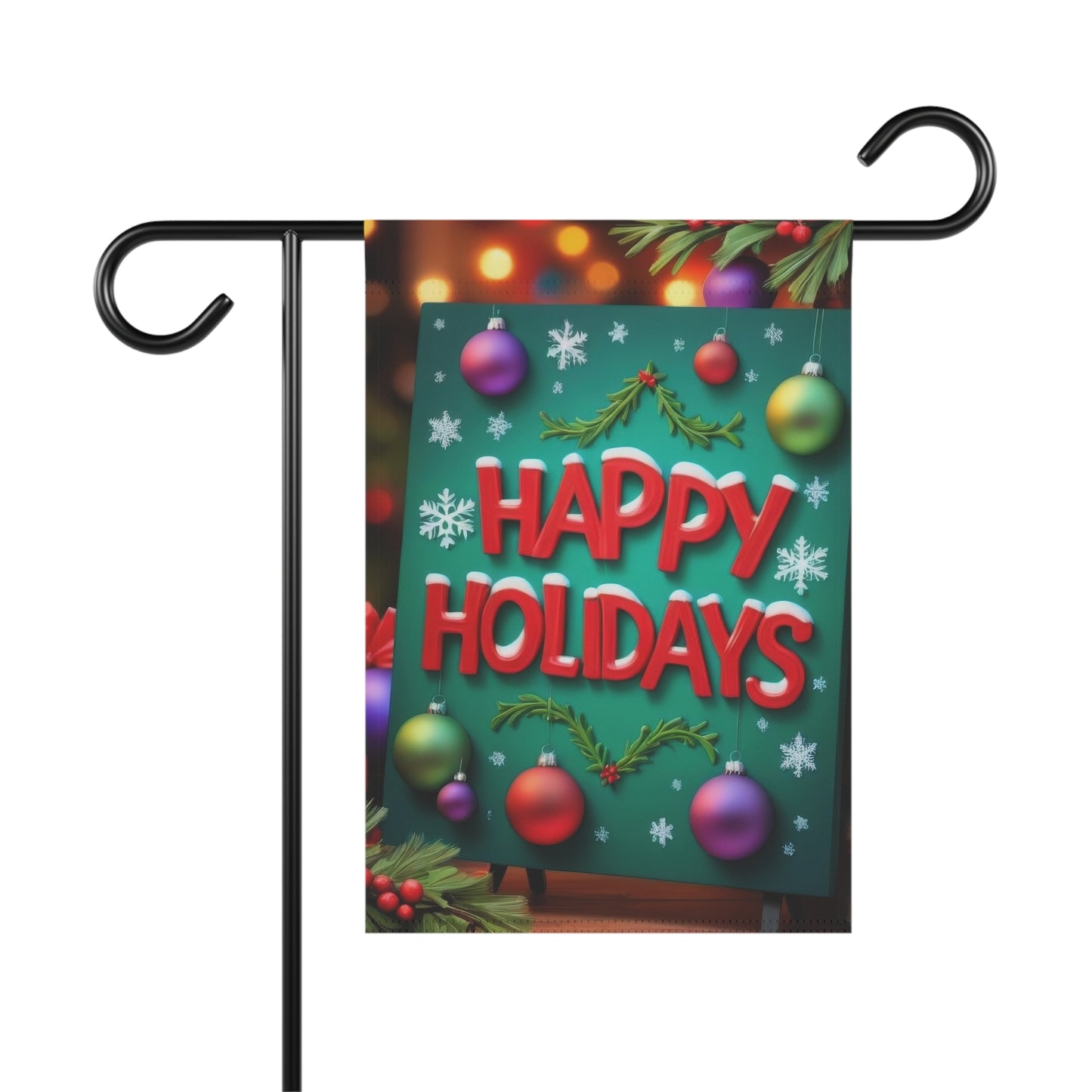 "Happy Holidays" Festive Sign Garden Flag