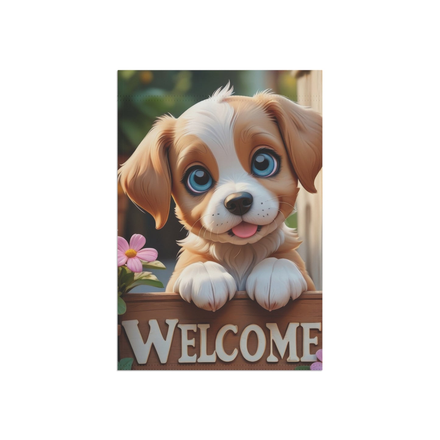 Cute Puppy Welcome Garden Flag