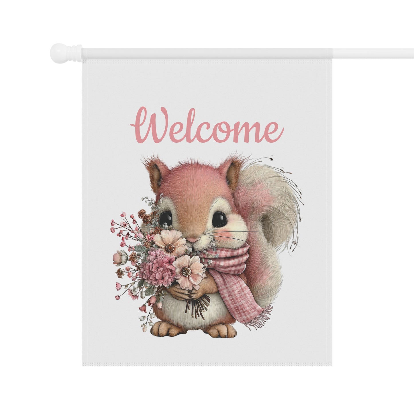Welcome Squirrel Garden Flag