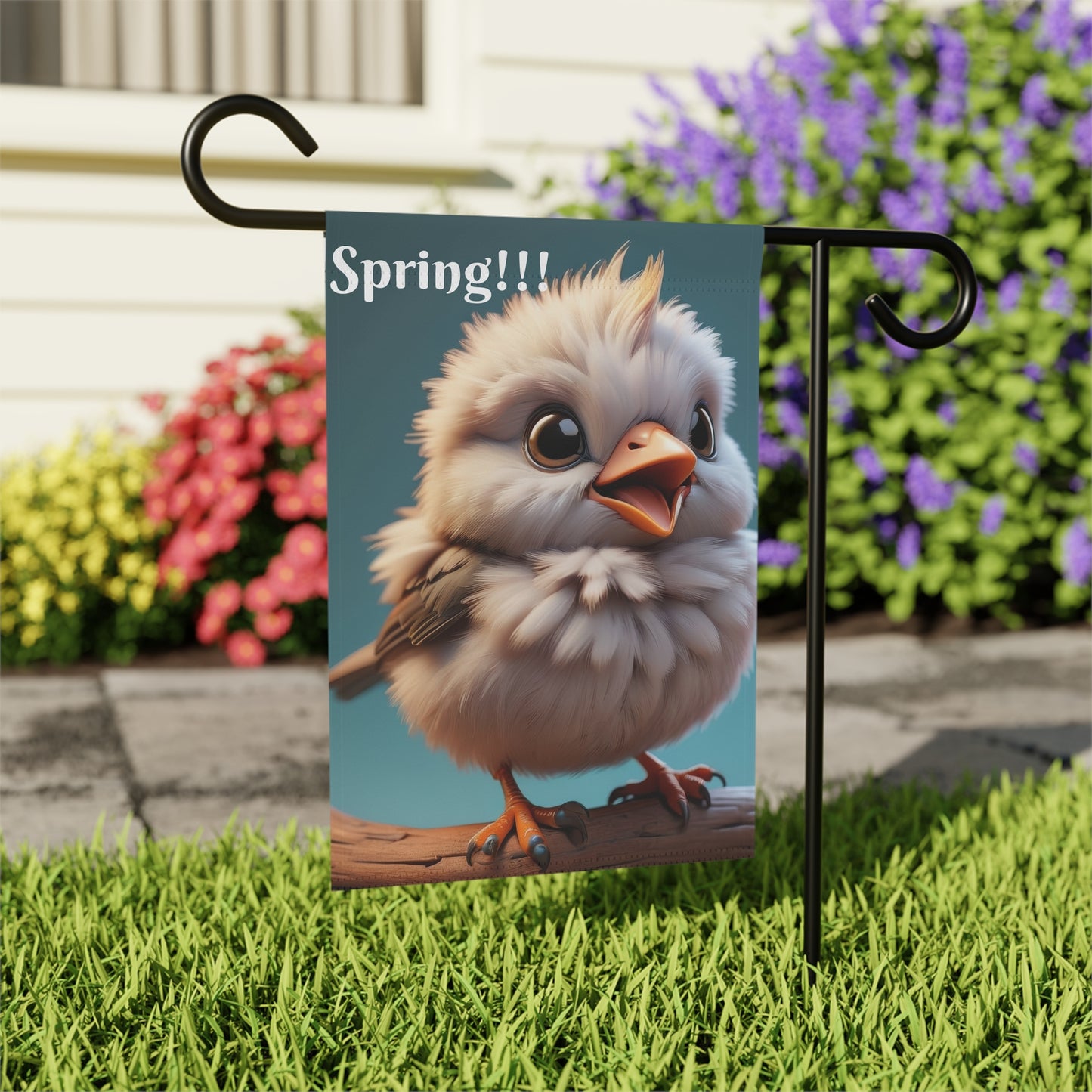 Adorable Baby Bird Spring Garden Flag