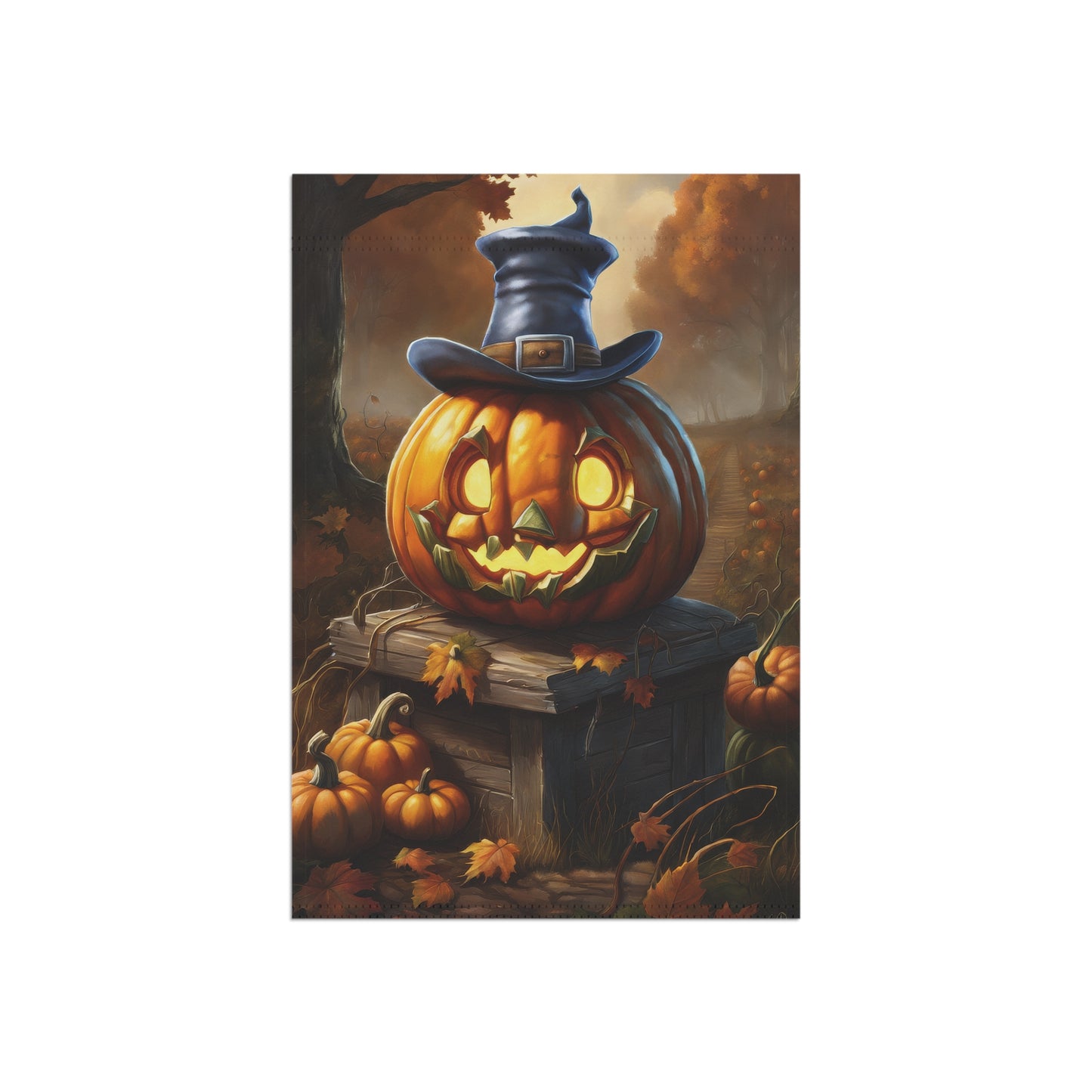 Creepy Jack-O'-Lantern Halloween Garden Flag