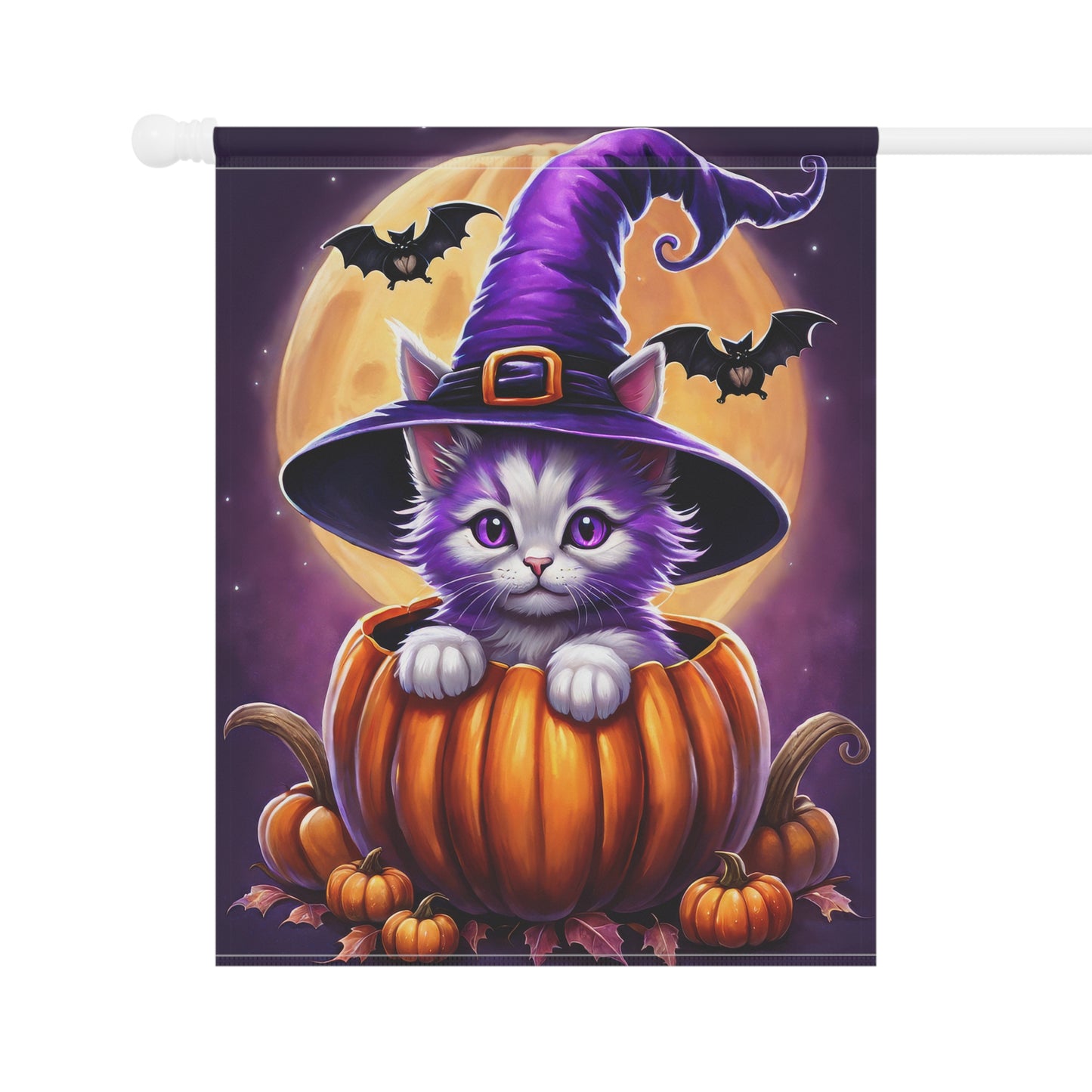 Playful Kitten Halloween Garden Flag/ House Banner
