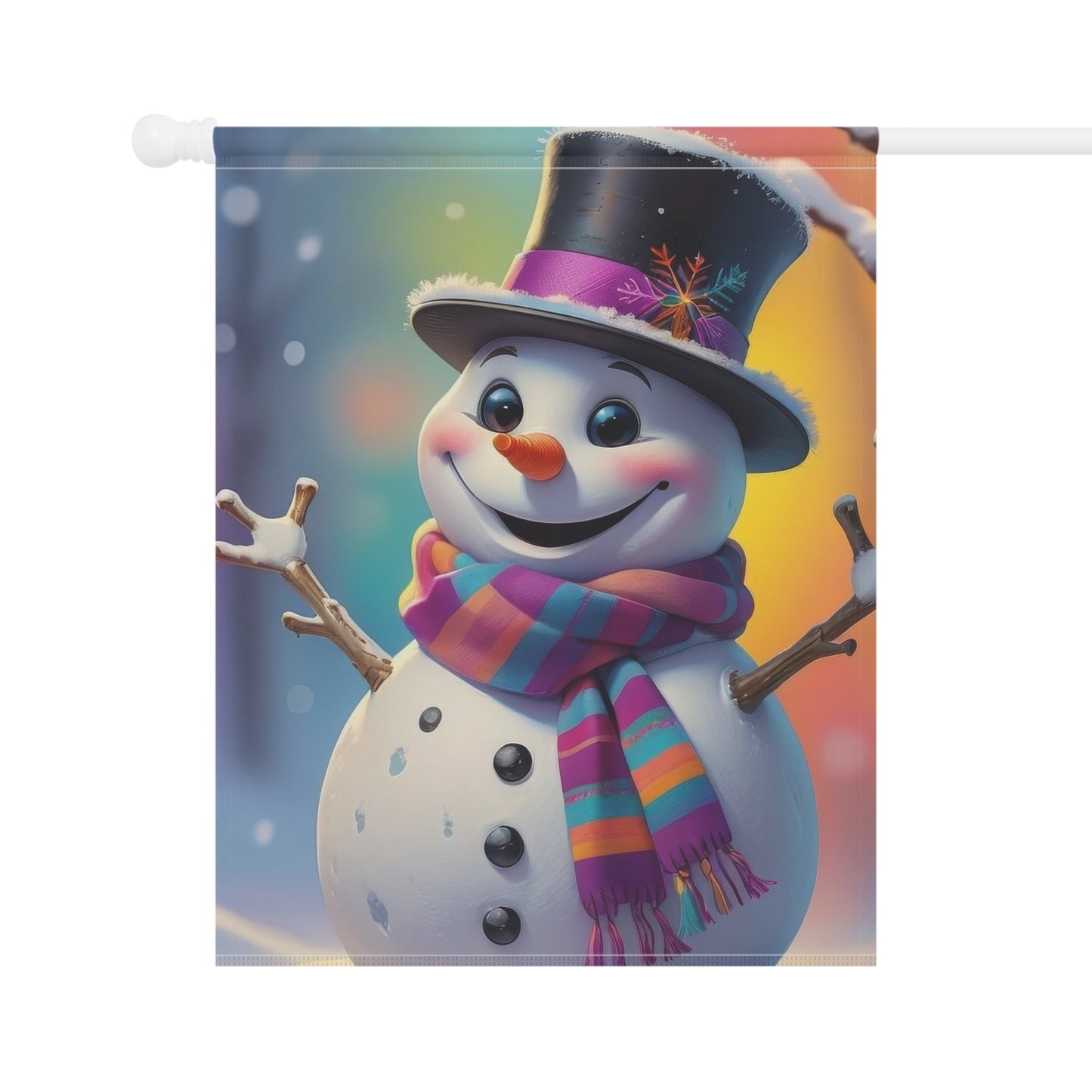 Vibrant & Cheerful Snowman Garden Flag