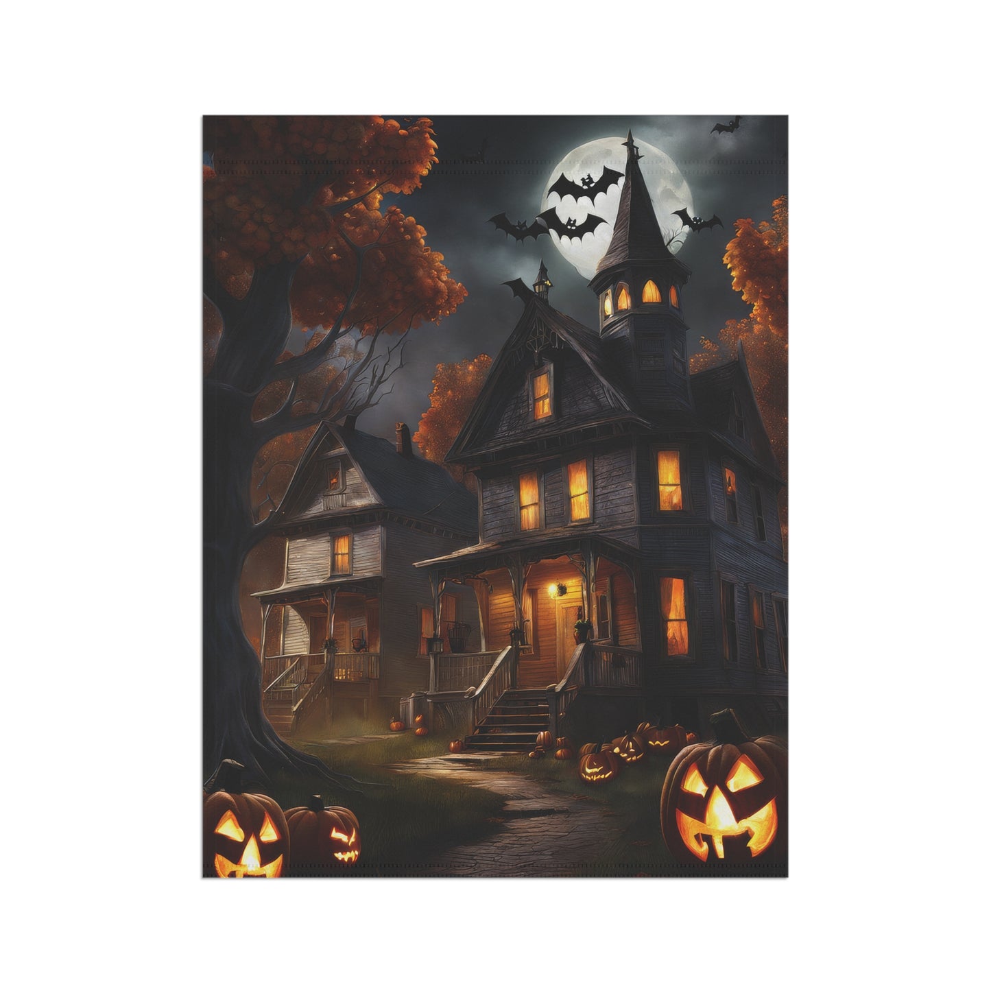 Creepy Halloween House Garden Flag/ House Banner