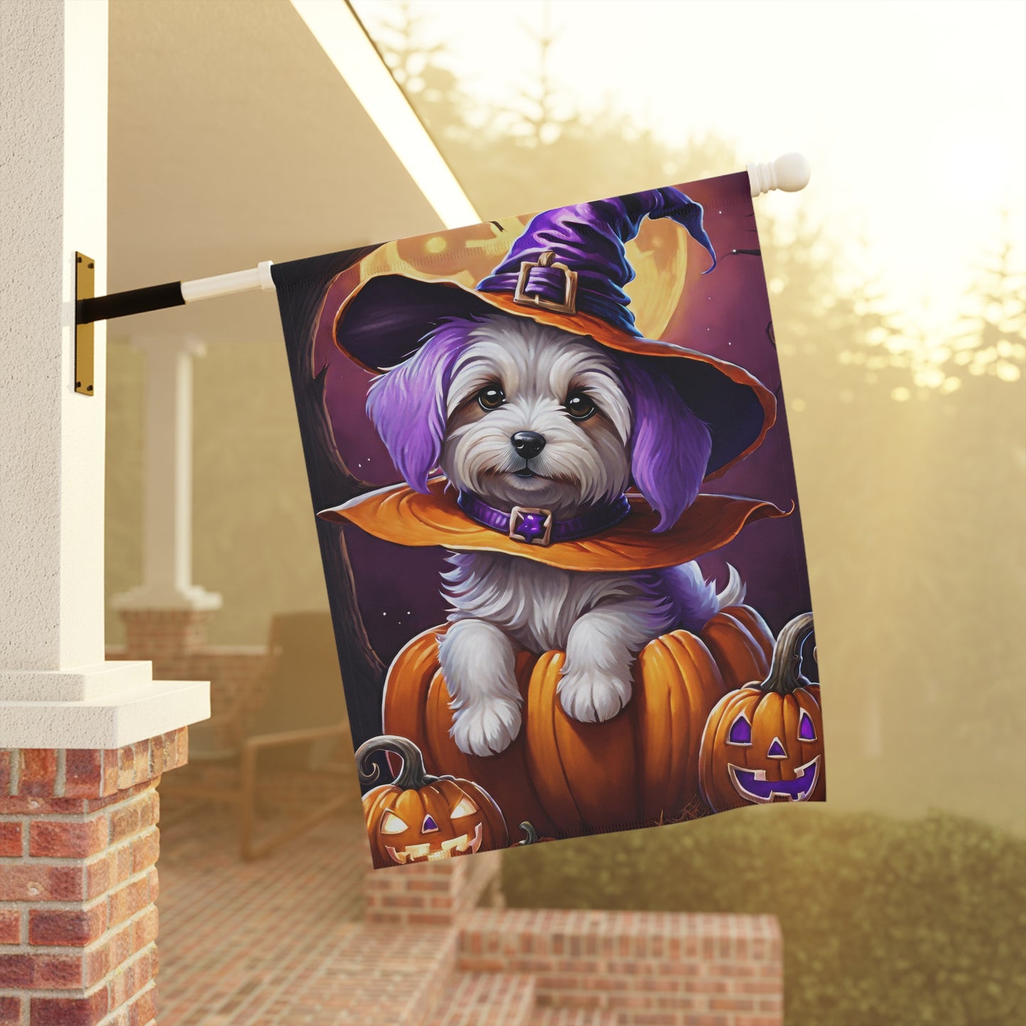 Cute Halloween Dog Garden Flag/ House Banner