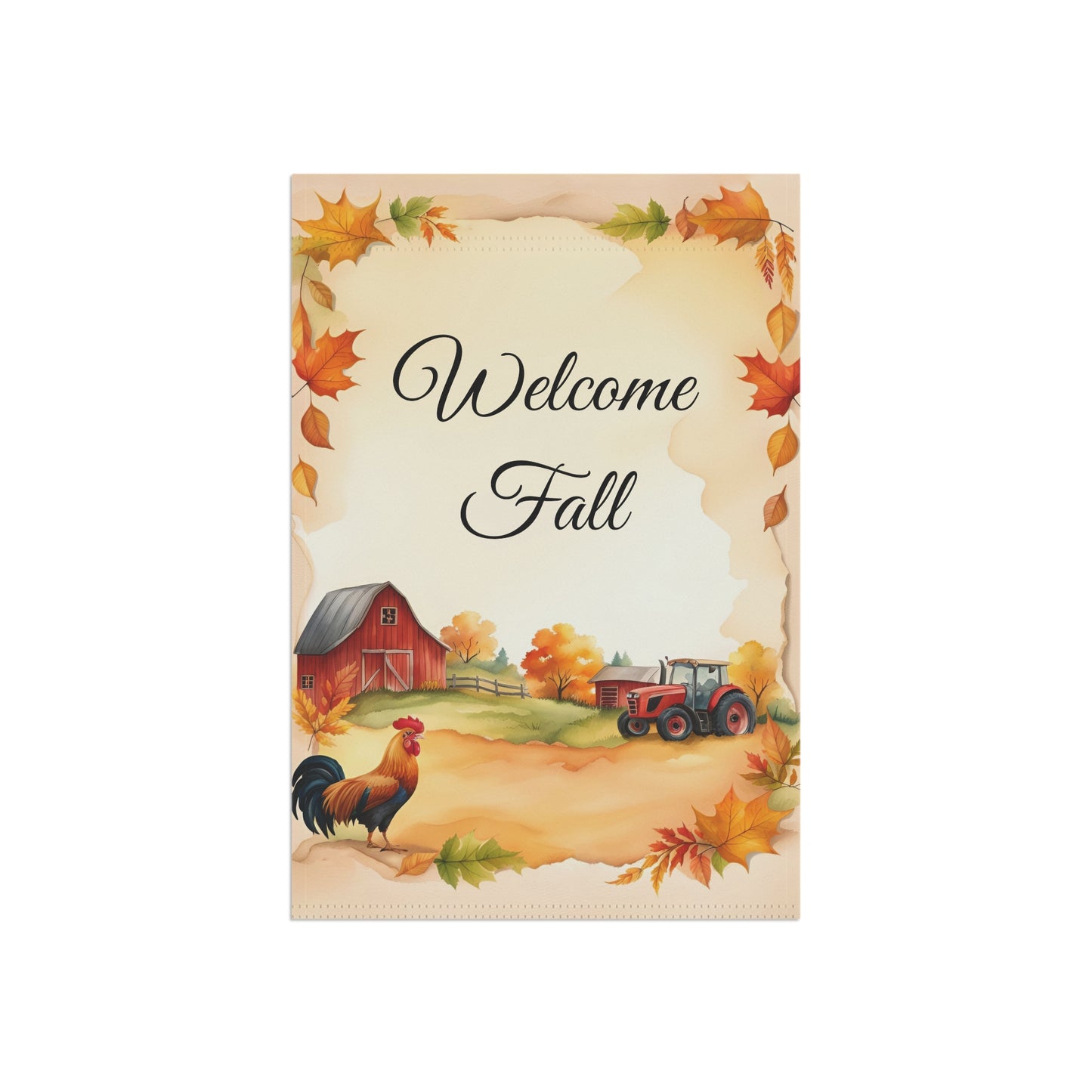 Rustic Farm Scene Welcome Garden Flag