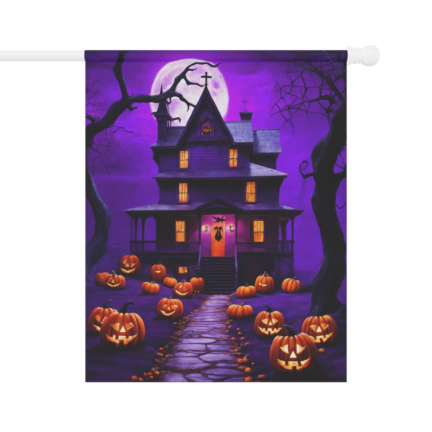 Eerie Haunted House Garden Flag/ House Banner