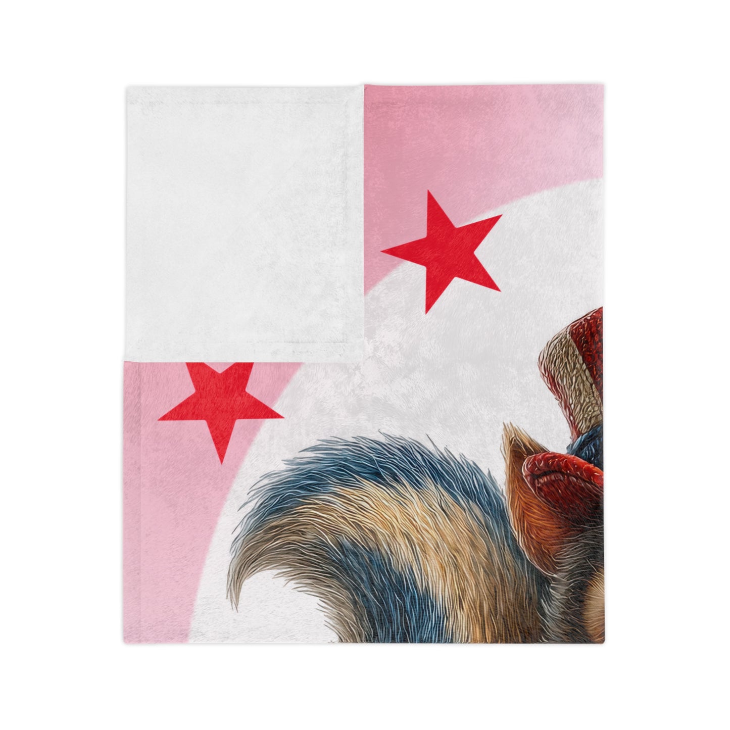Patriotic Squirrel Velveteen Plush Blanket