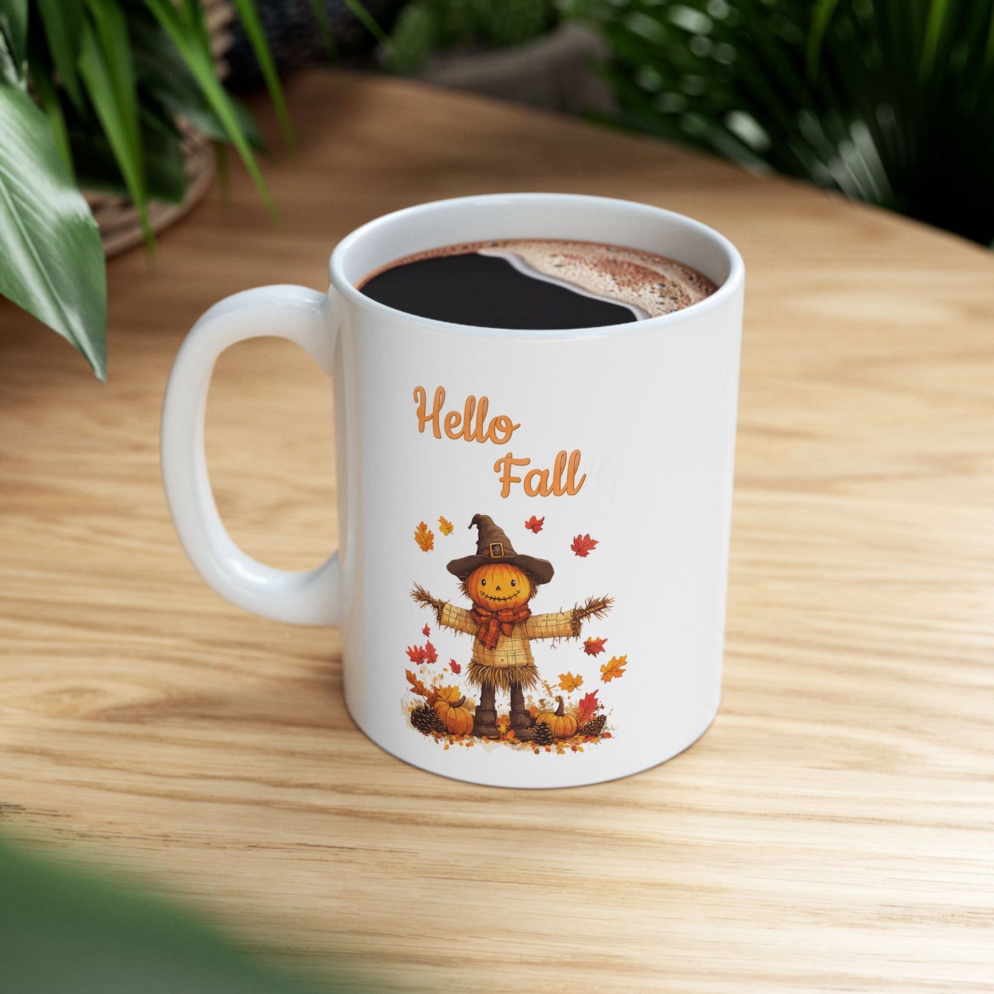 Hello Fall Pumpkin Scarecrow Coffee Mug