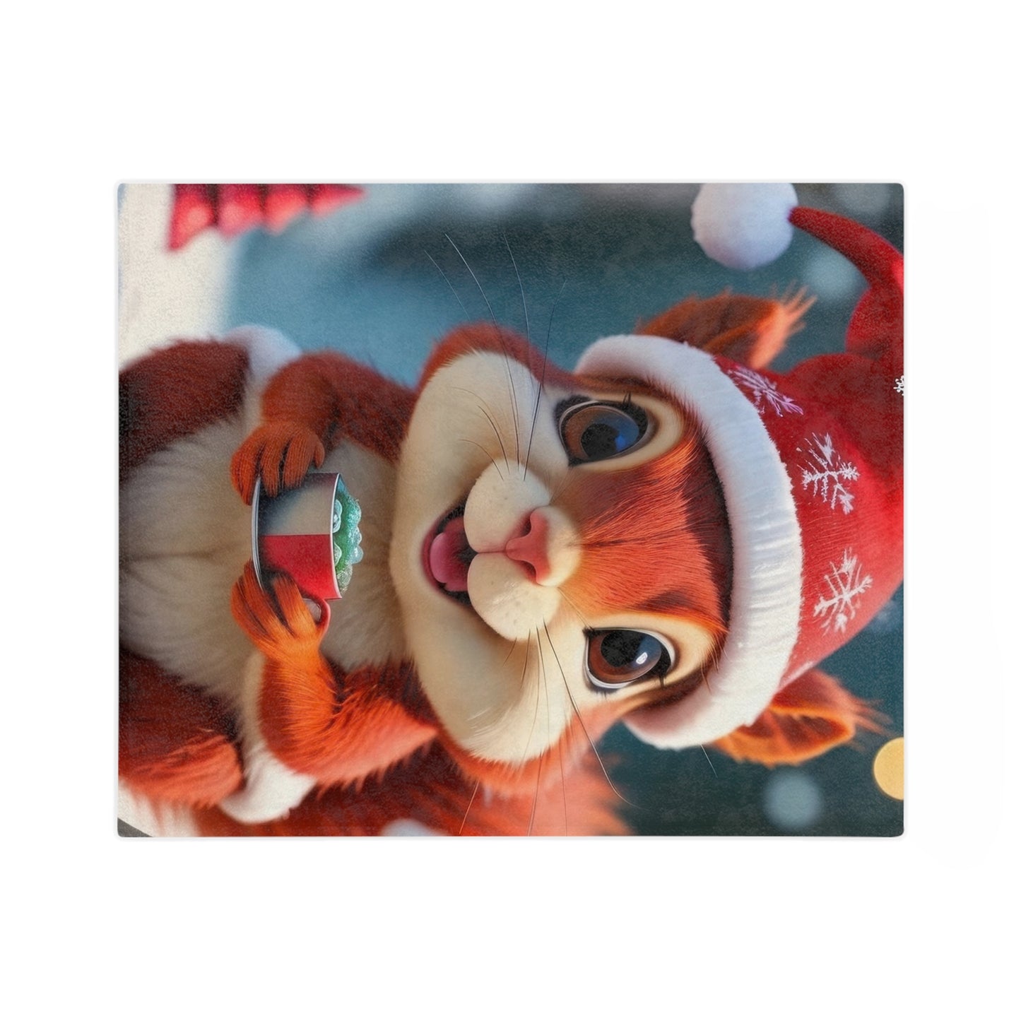 Cute Christmas Squirrel Velveteen Plush Blanket